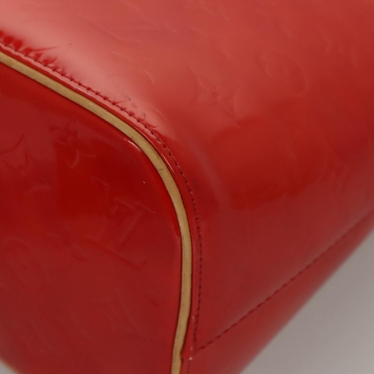 Louis Vuitton Vernis Houston Hand Bag Red M 91092 Lv Auth