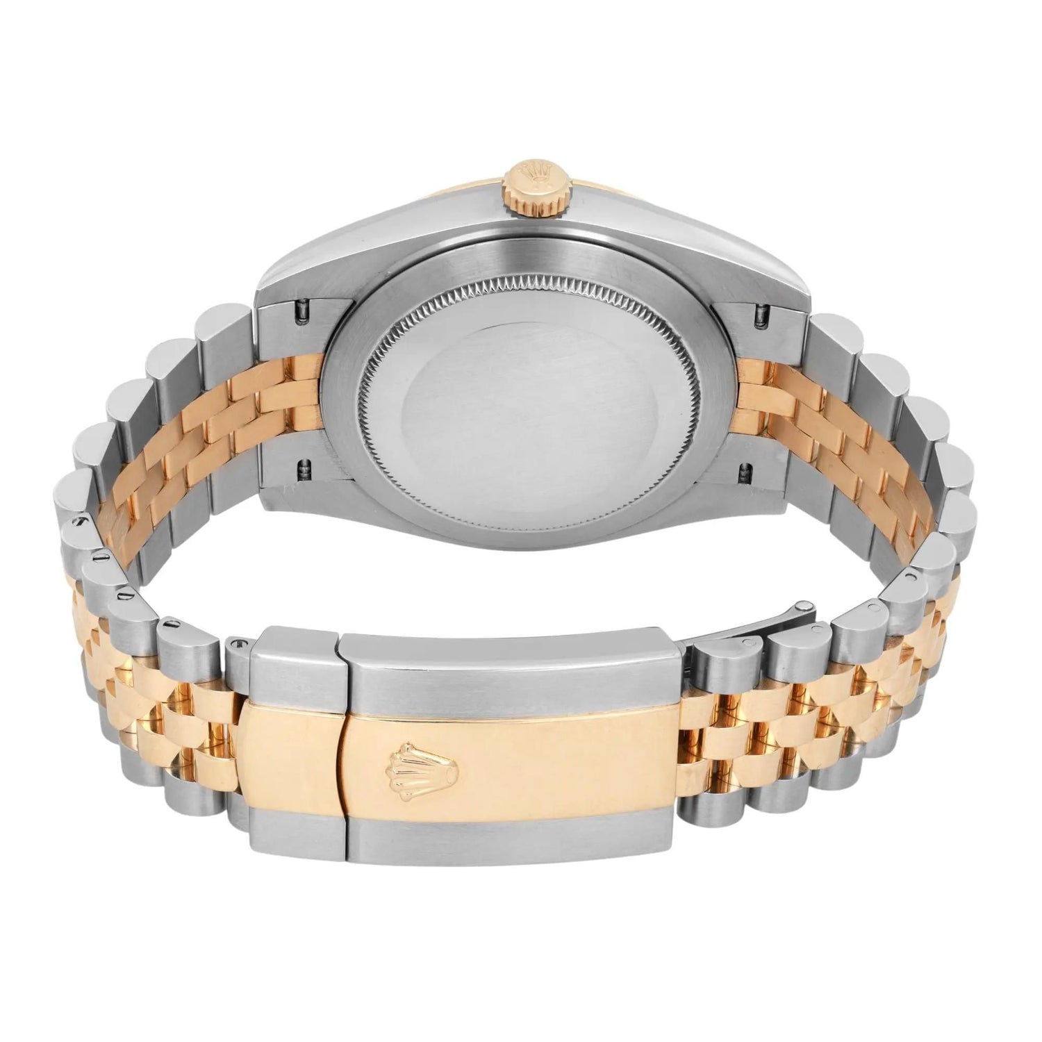 Rolex Datejust 41mm 18k Gold Steel Champagne Diamond Dial Watch 126333