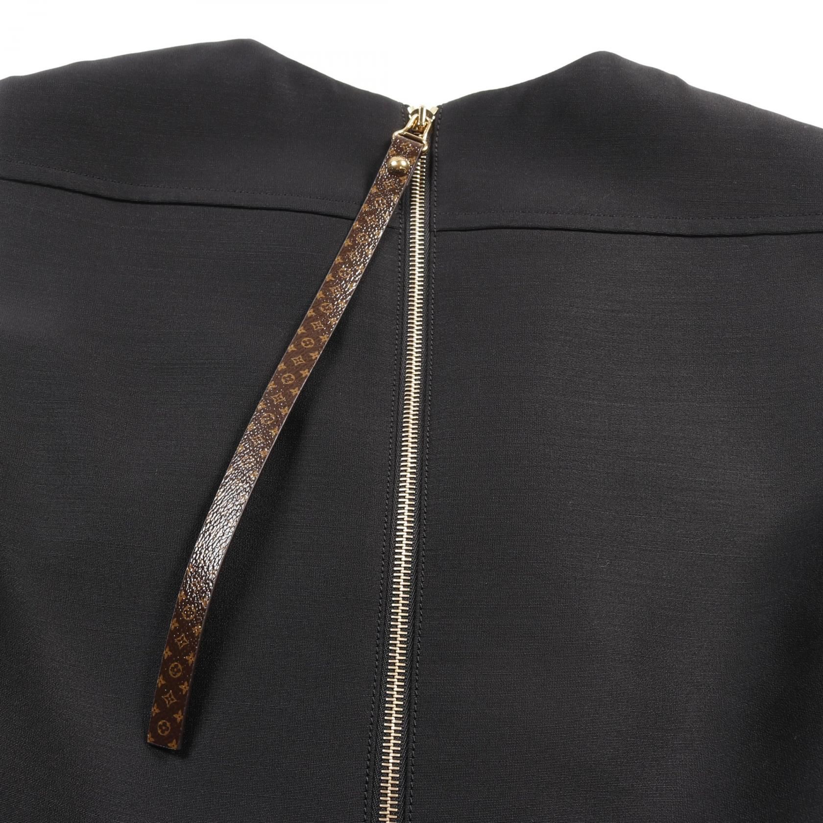 Louis Vuitton Fin Flounce Smikado Dress Black Dress Rw 241wa Sm 4 Fqds 92