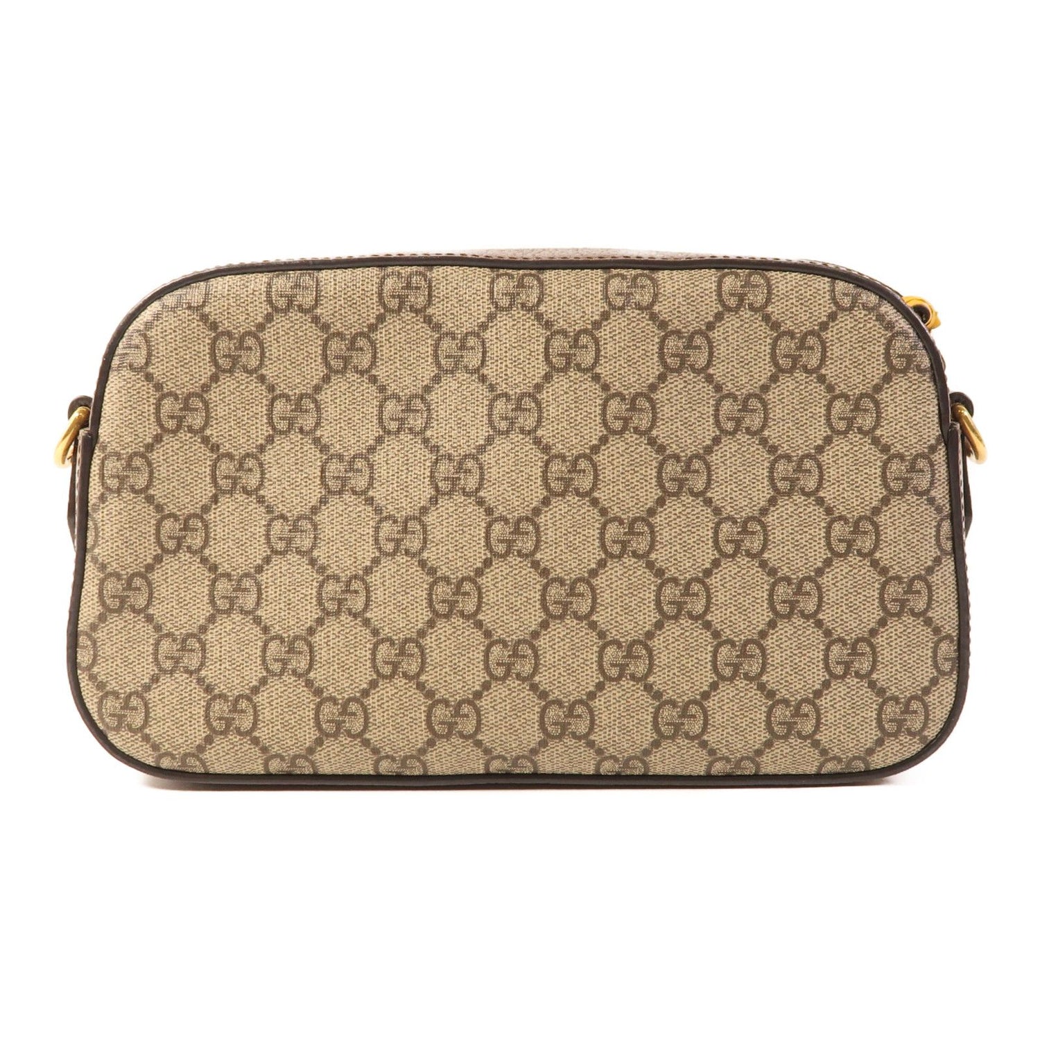 Gucci Painted Canvas Gg Supreme Messenger Gold Shoulder Bag Brown Beige/brown Pvc Coated Canvas 476466