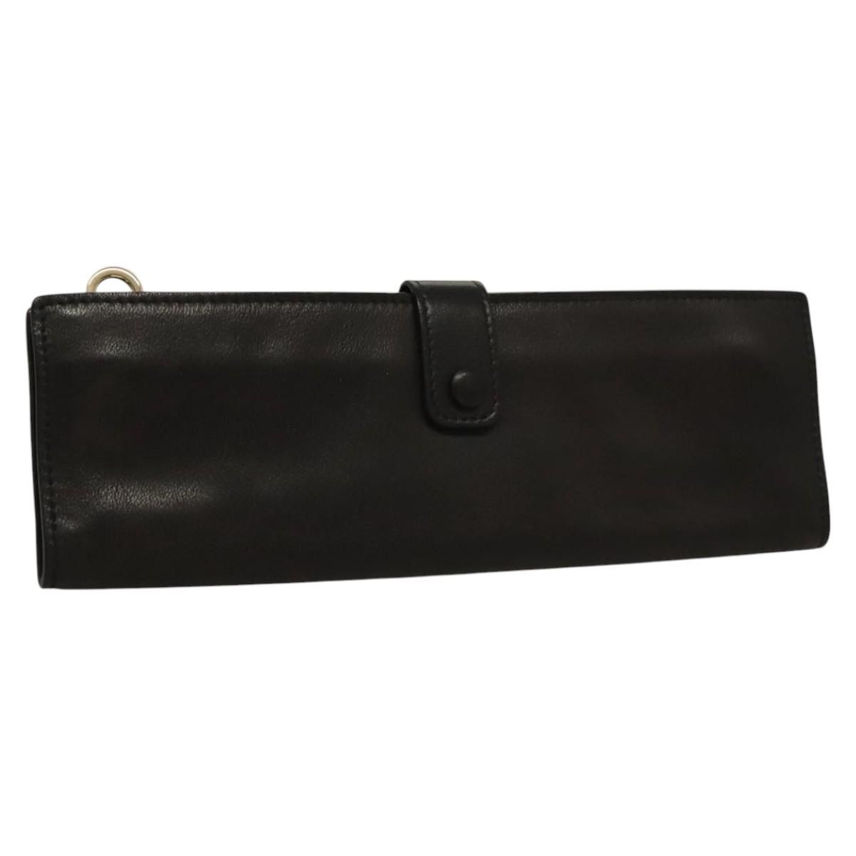 Bottega Veneta Pouch Leather Black Auth