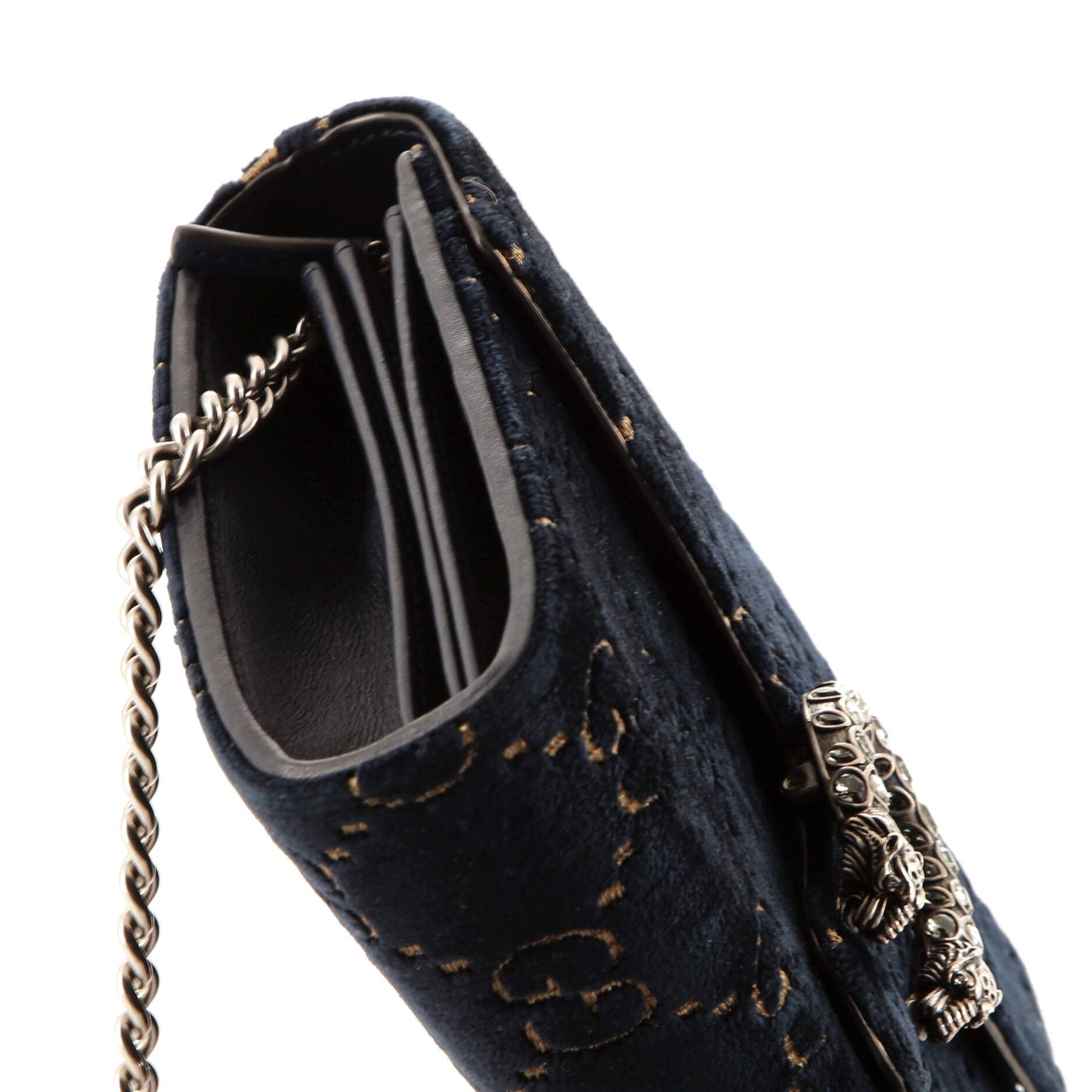 Gucci Dionysus Chain Wallet Gg Velvet Small