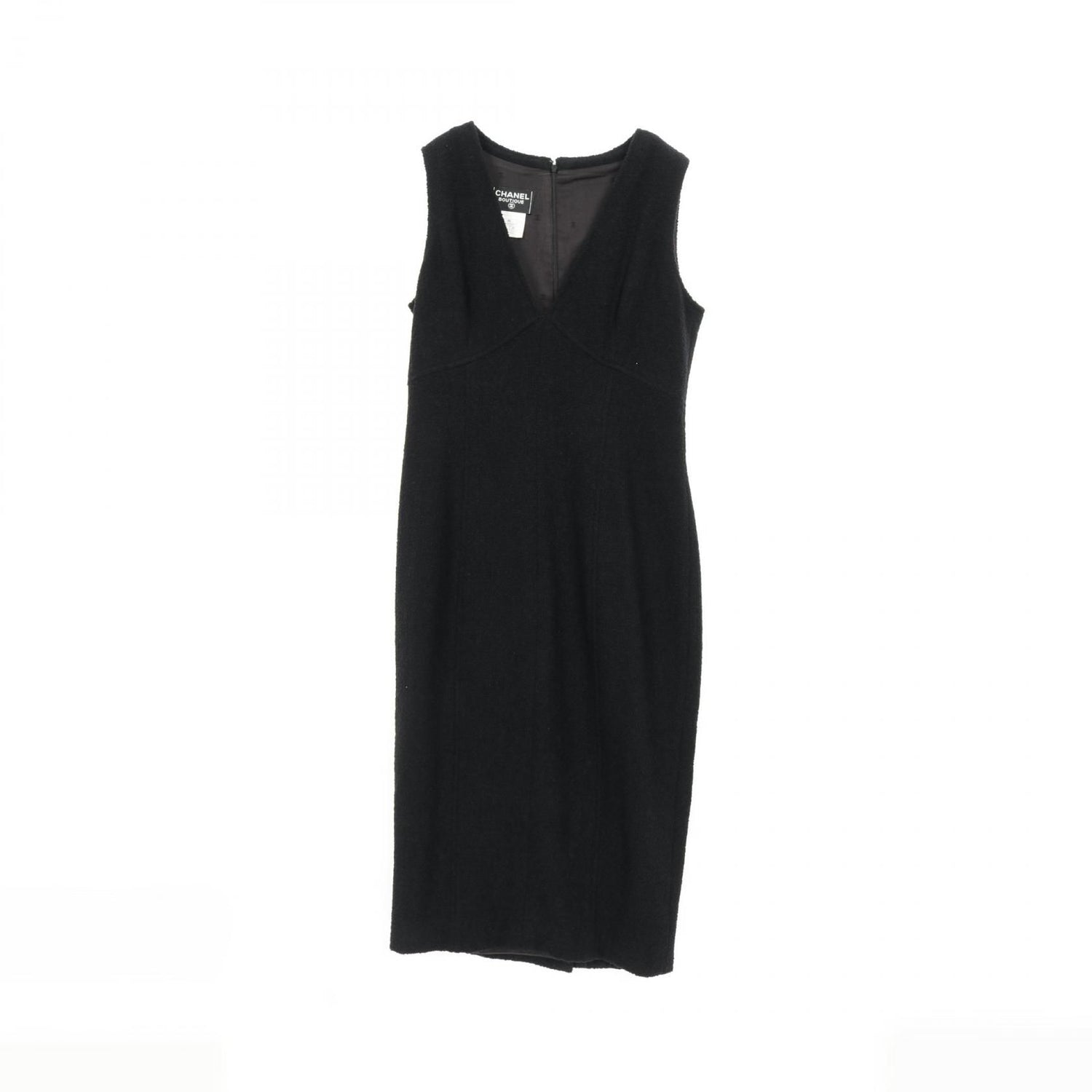 Chanel Black Coco Mark Button Dress Wool P 05822v 04335