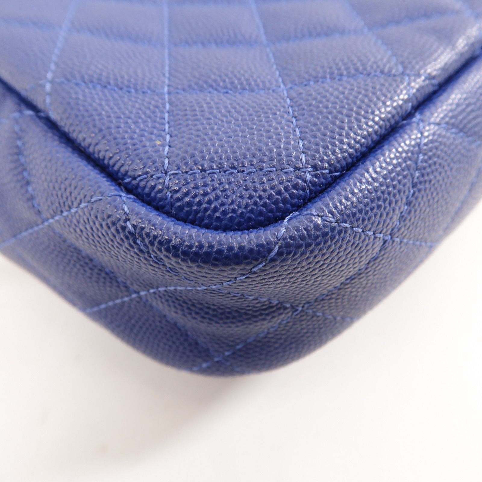 Chanel Caviar Quilted CC Day Camera Case Blue