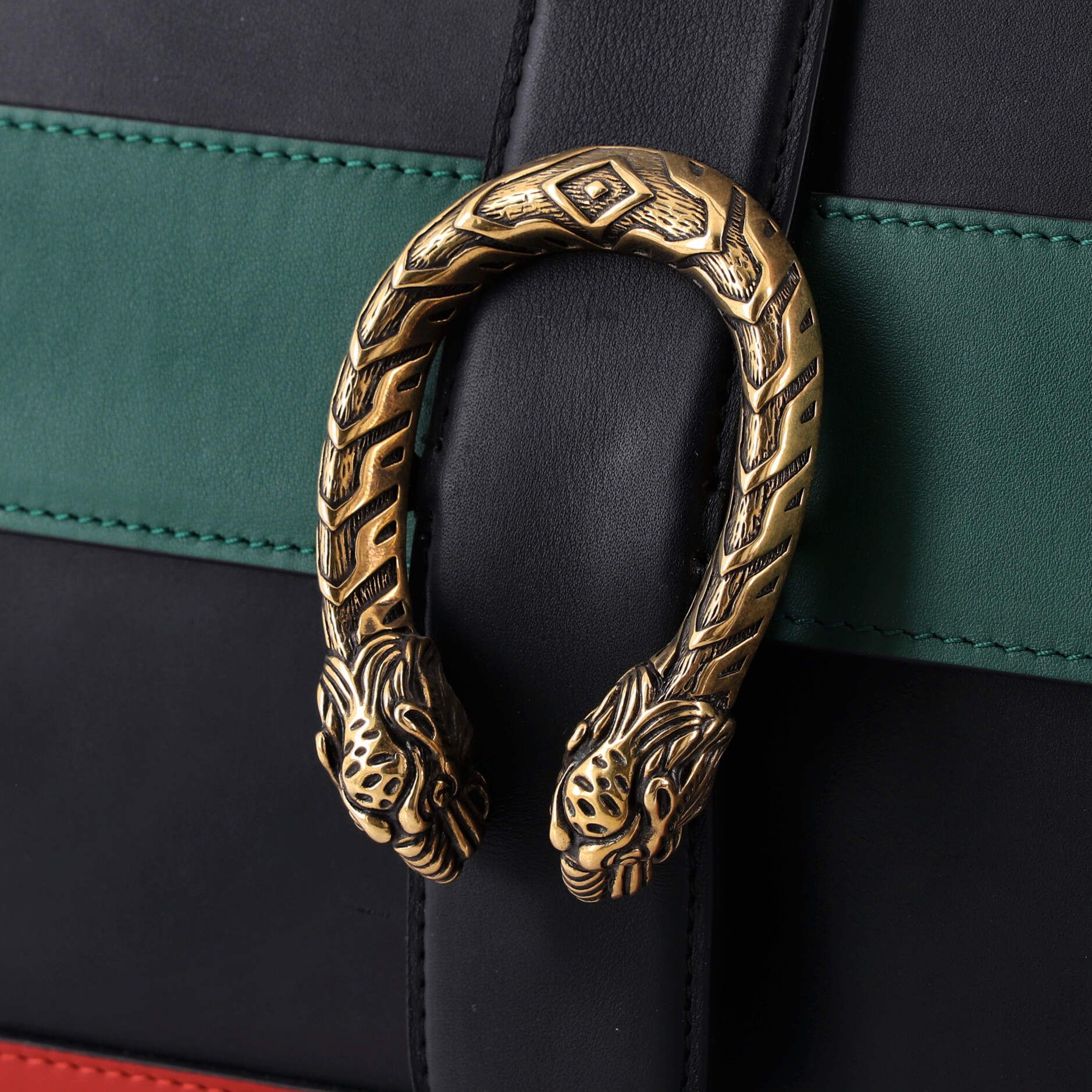 Gucci Dionysus Bamboo Top Handle Bag Colorblock Leather Large