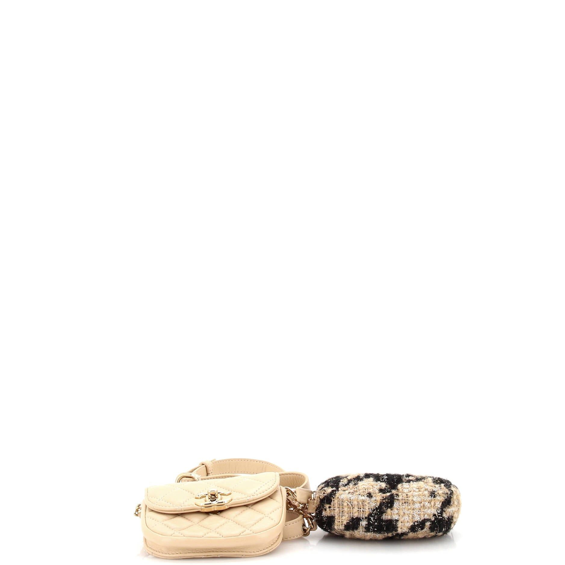 Chanel CC Waist Bag With Coin Purse Quilted Lambskin And Tweed