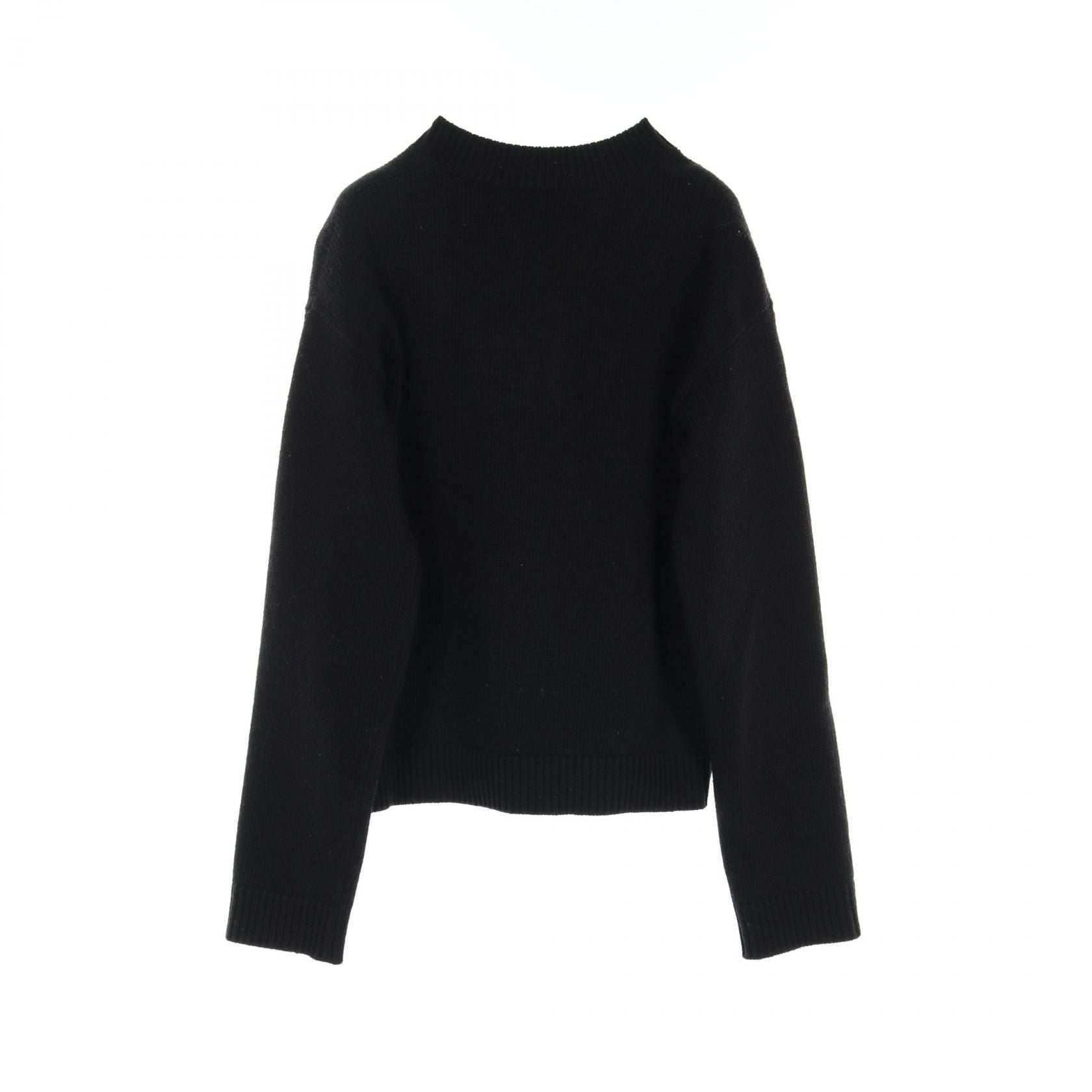 Gucci Intarsia Wool Top Knitwear Sweater 770072 Wool Black Logo