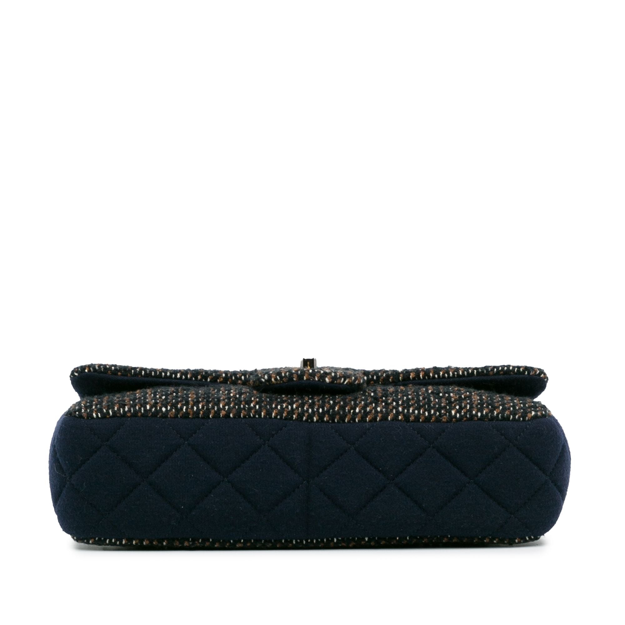 Chanel Small Jersey Tweed Flap Blue