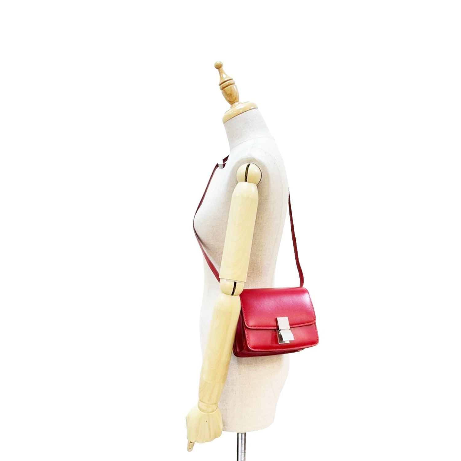 Celine Small Classic Shoulder Bag Red Box Calfskin