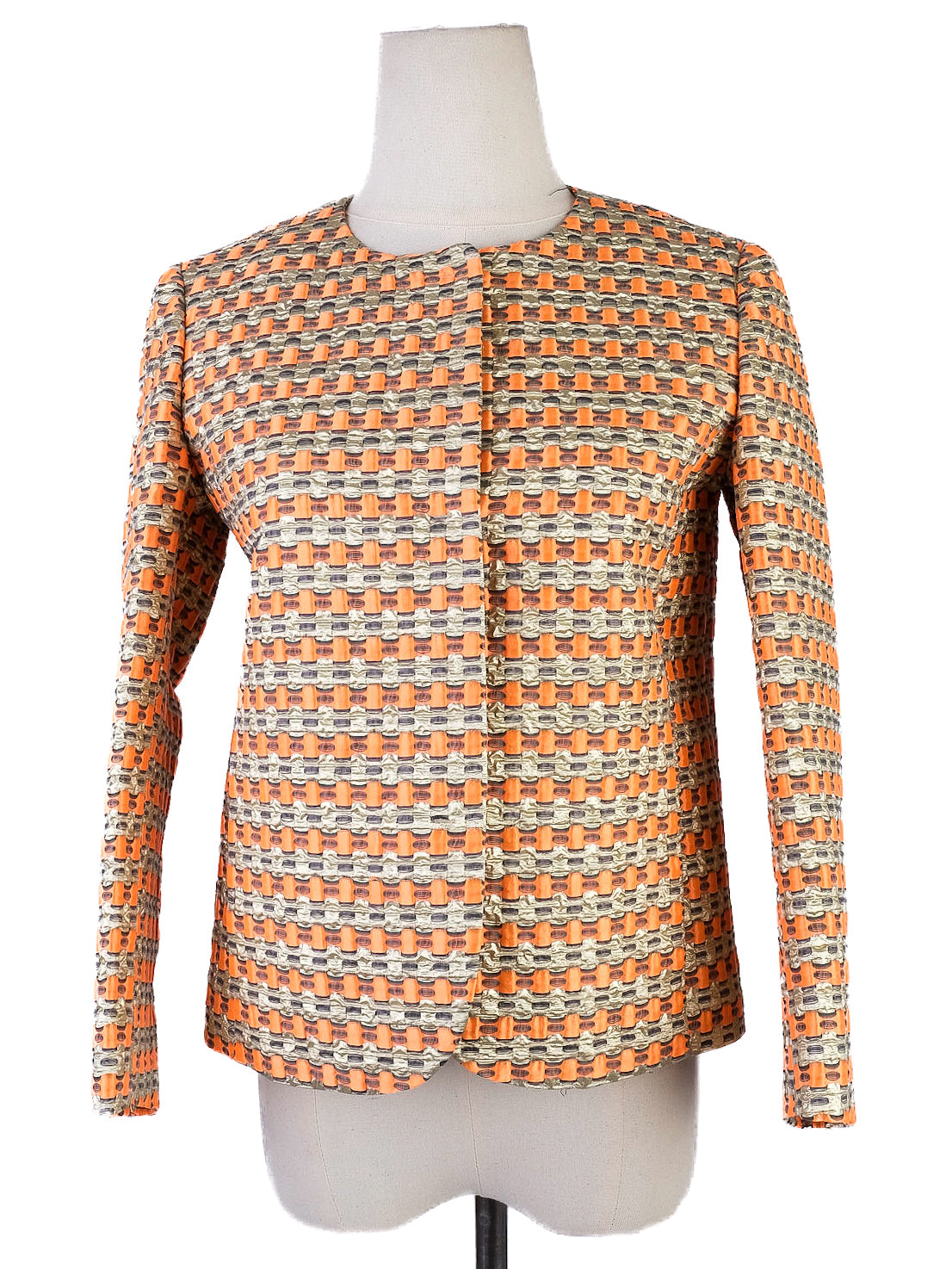 Excellent Red Valentino Geometric Jacket Orange Beige Size S