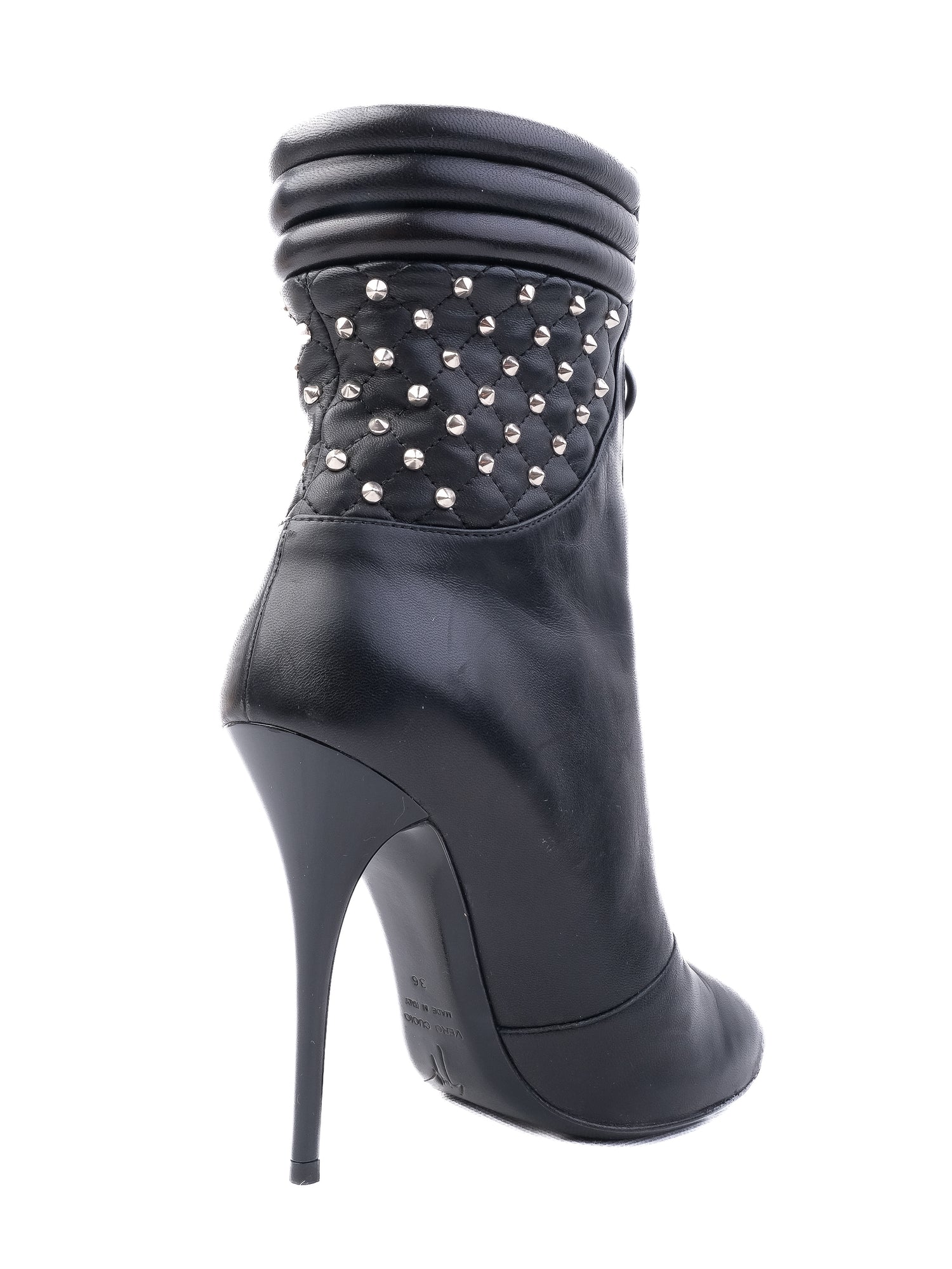 Giuseppe Zanotti Black Leather Quilted High-Heeled Ankle Boots