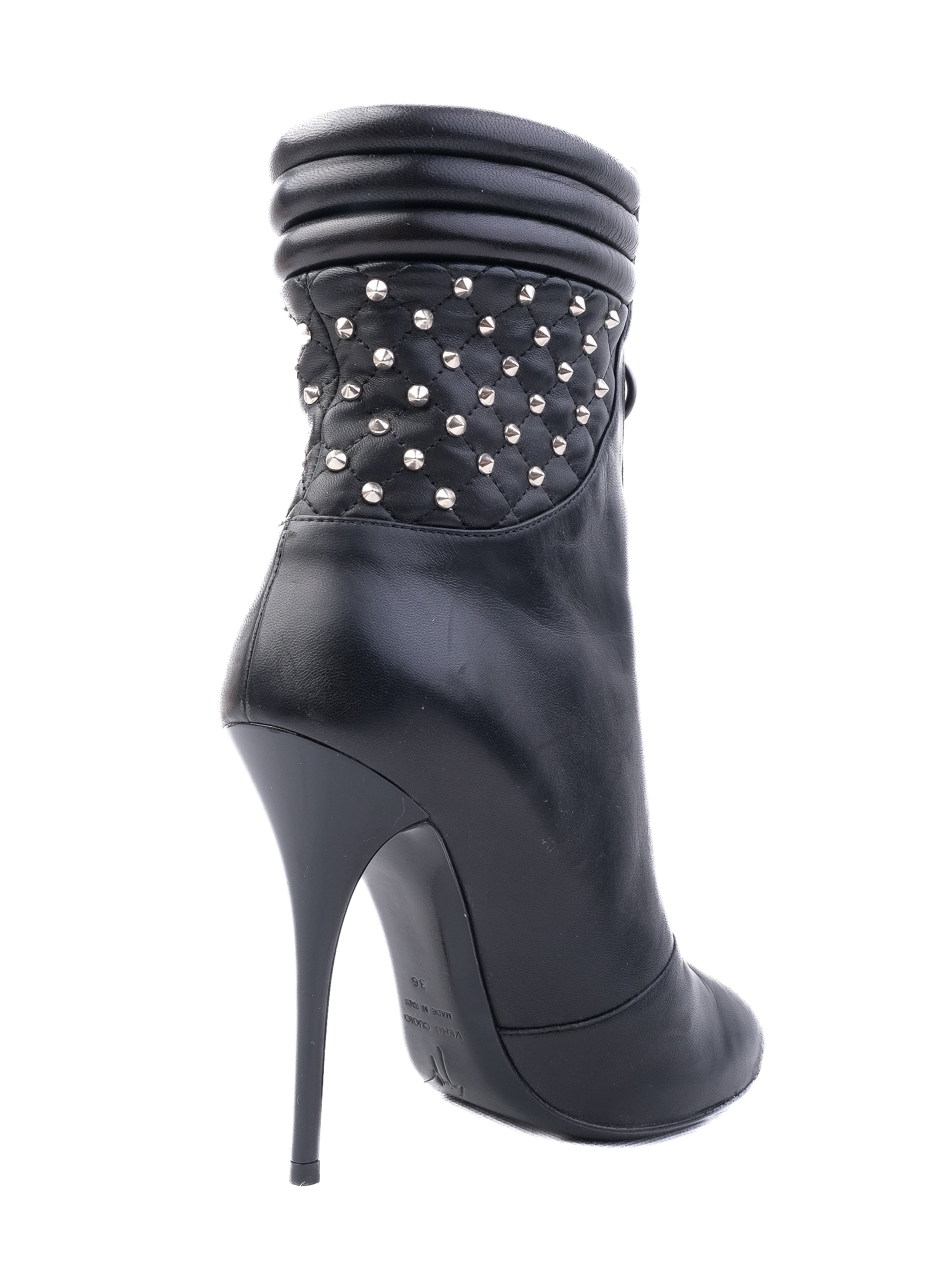 Giuseppe Zanotti Black Leather Quilted High-Heeled Ankle Boots