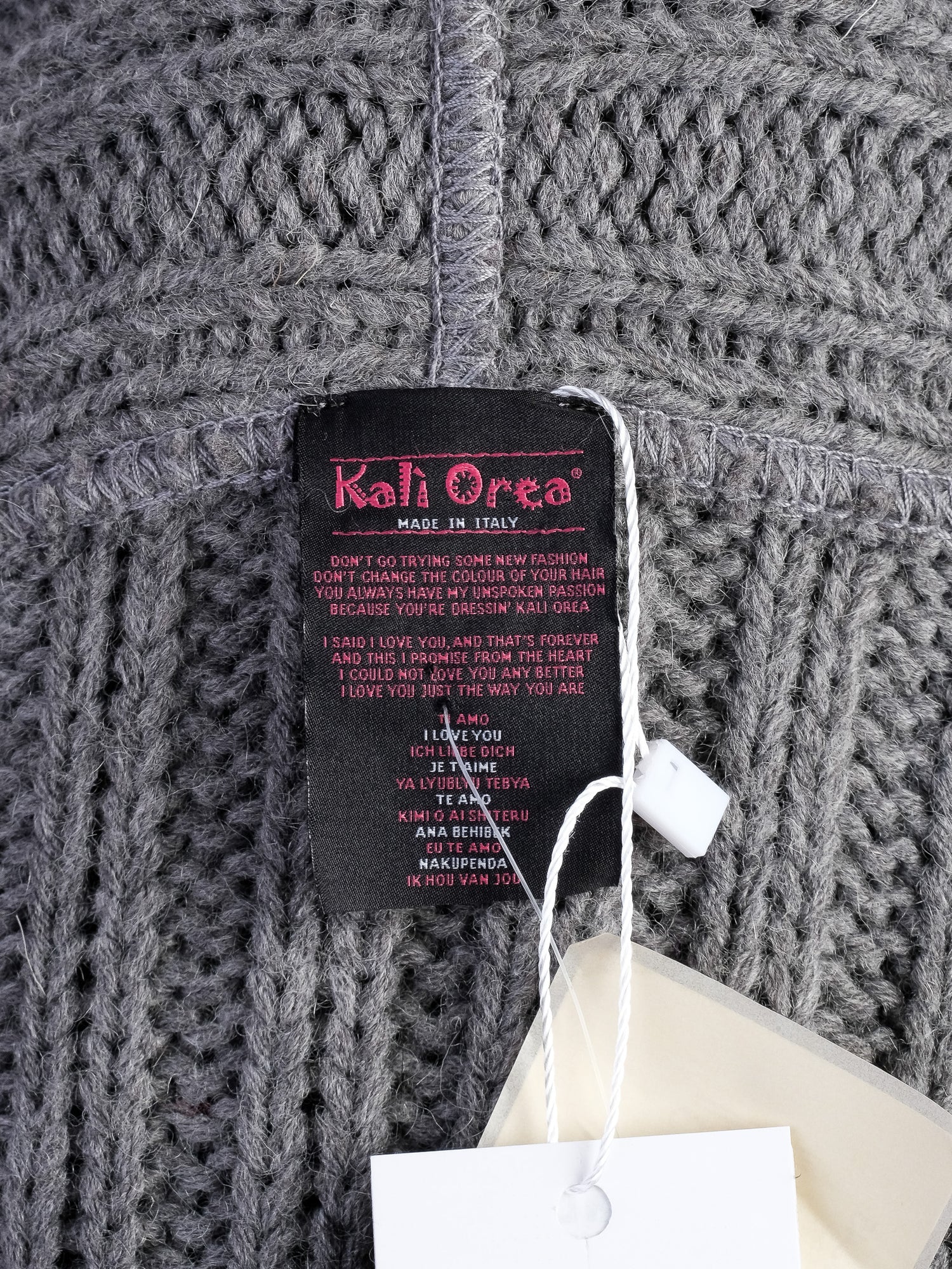 Excellent Kali Orea Gray Wool Sweater with Fur Collar Size M