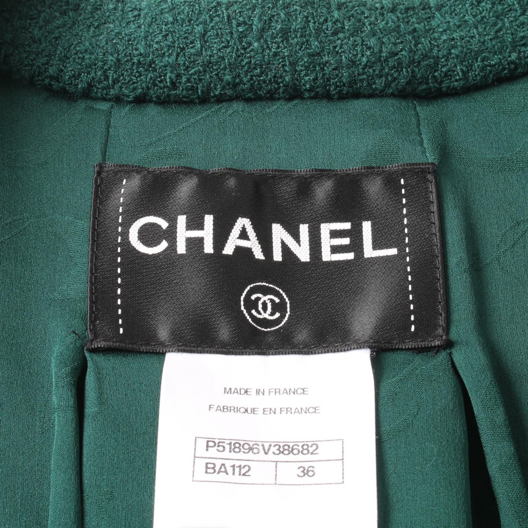 Chanel Green Coco Mark Button Other Jackets Wool P 51896v 38682