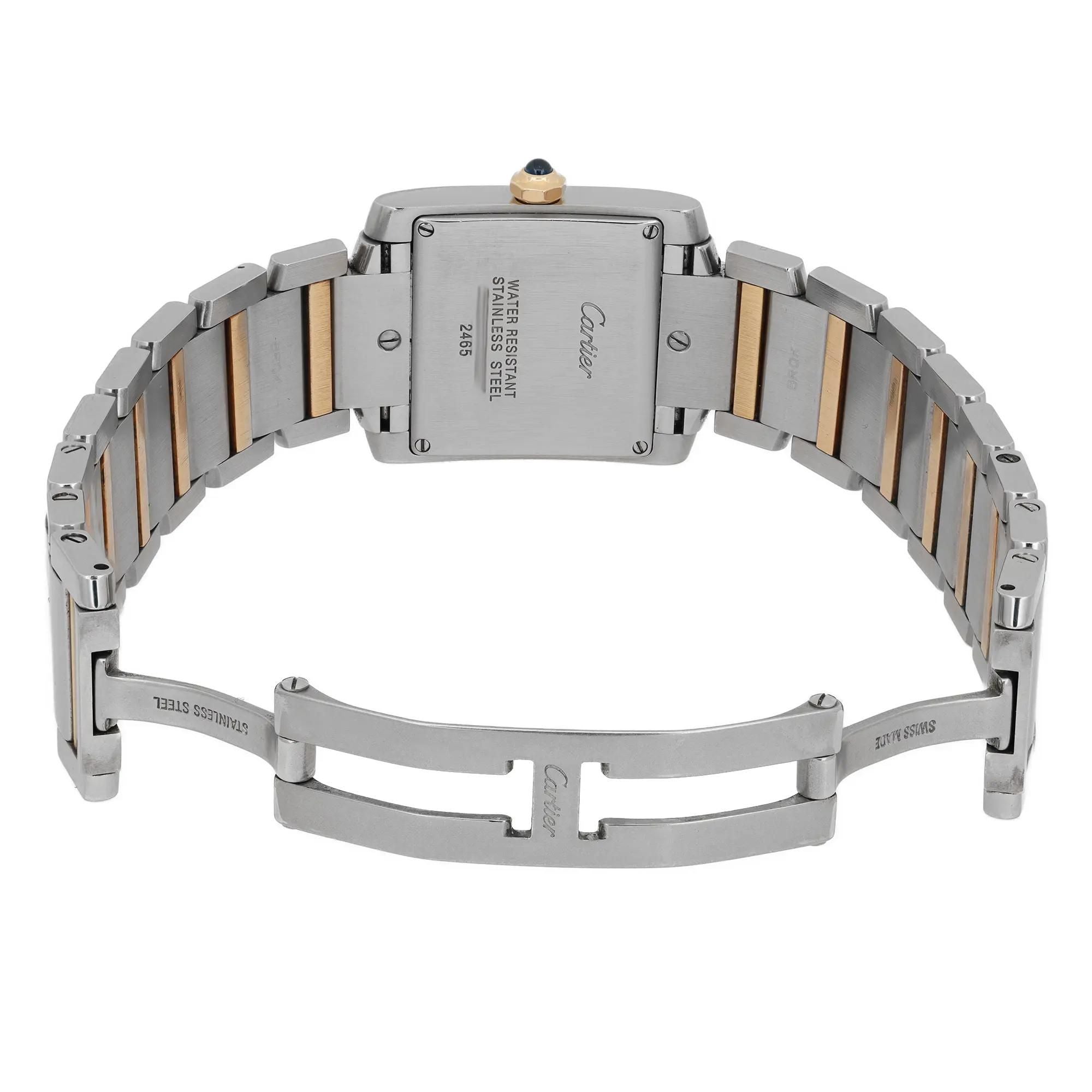 Cartier Tank Francaise 25mm 18K Yellow Gold Steel Cream Dial Watch W51012Q4
