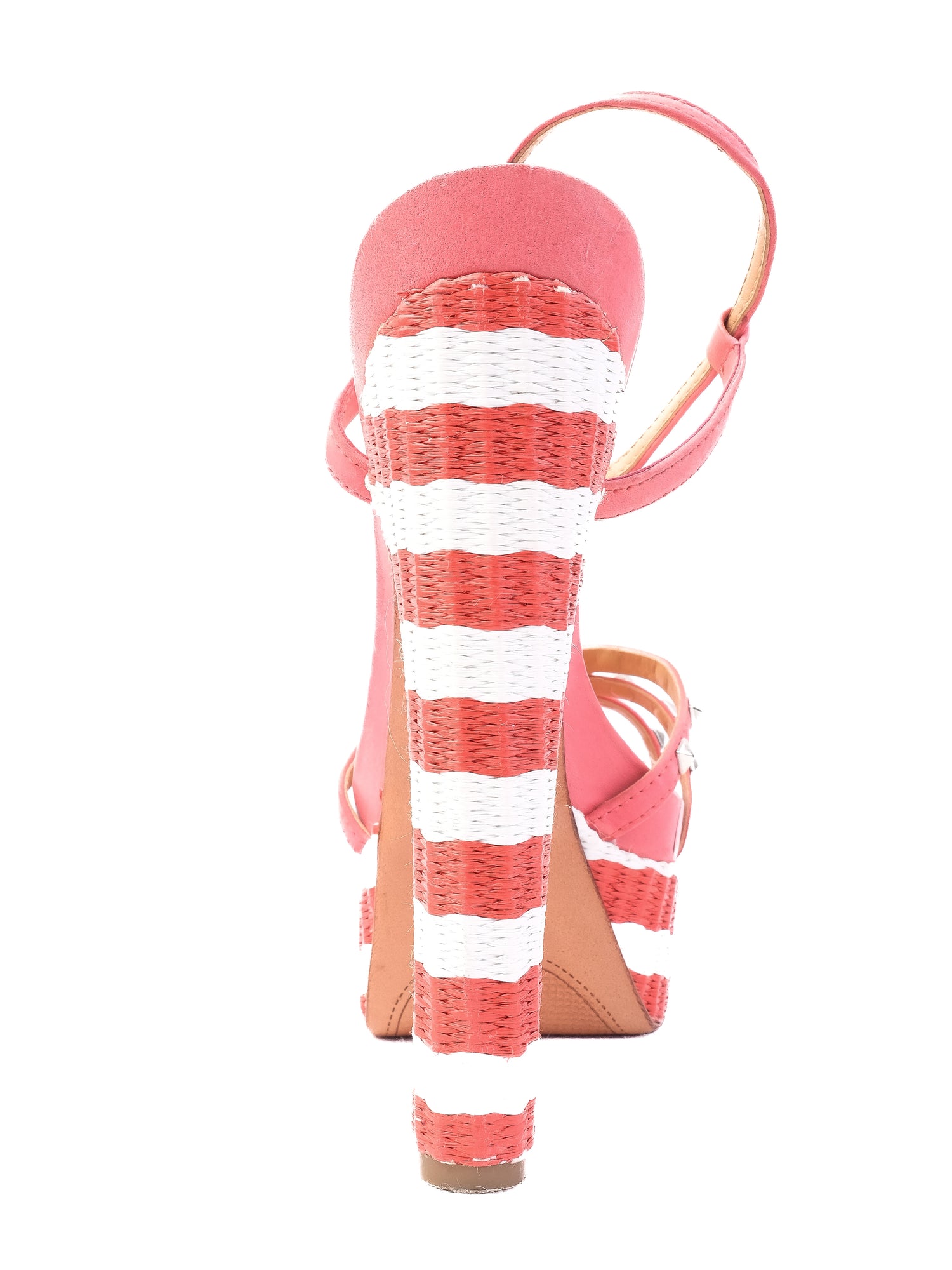 Excellent Schutz Pink Leather High-Heeled Platform Sandals Size 36