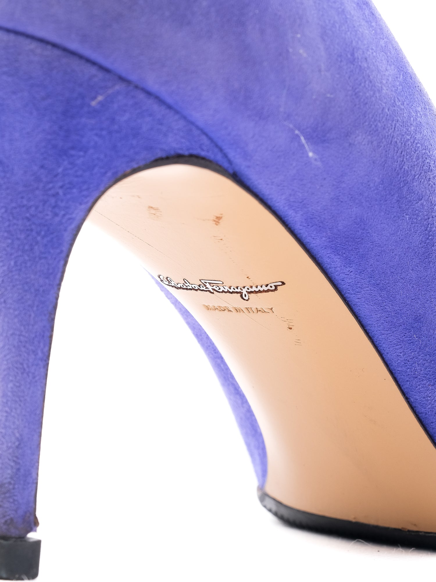 Perfect Salvatore Ferragamo Purple Leather High Heels Size 38.5