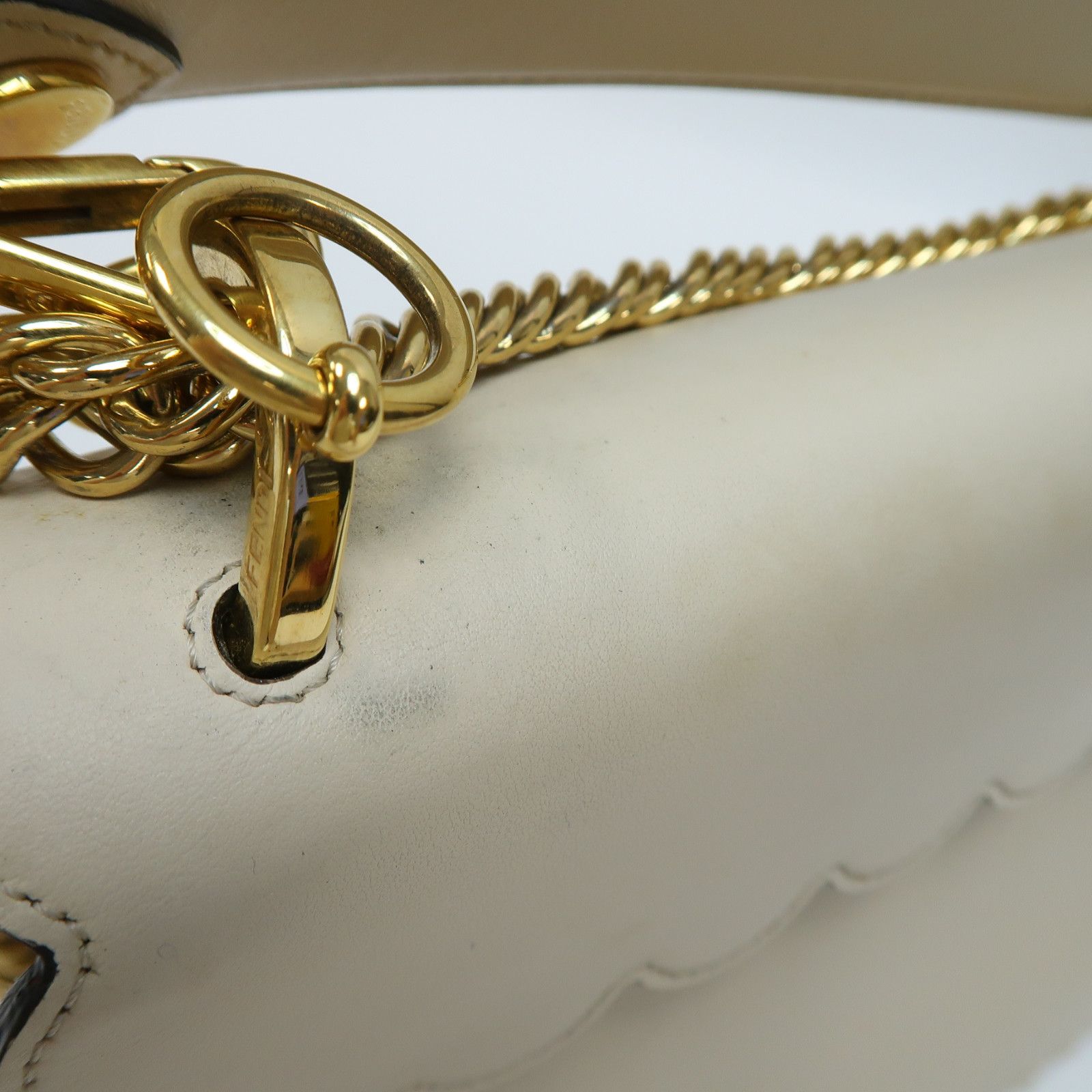 Fendi Vitello Liberty Scalloped Studded Kan I Shoulder Bag