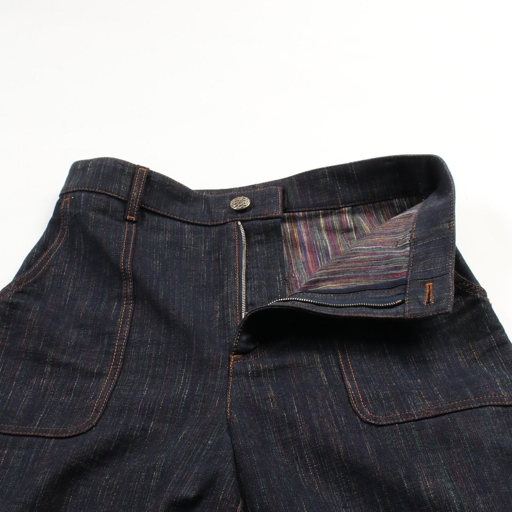 Chanel Navy Multicolor Denim Pants Cotton P 59872v 45214