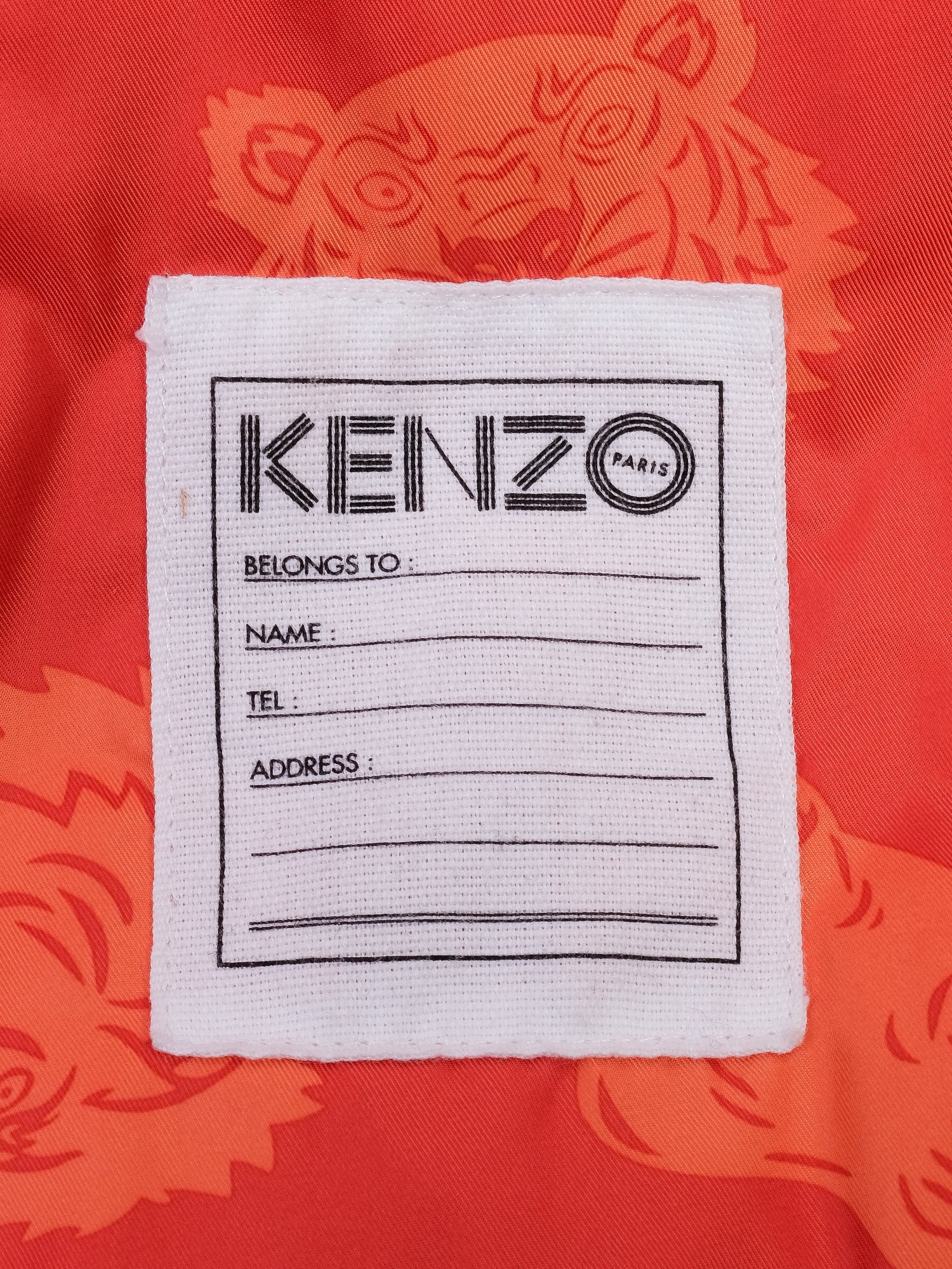 Excellent Kenzo Kids Orange Polyester Jacket Size 14 with Text