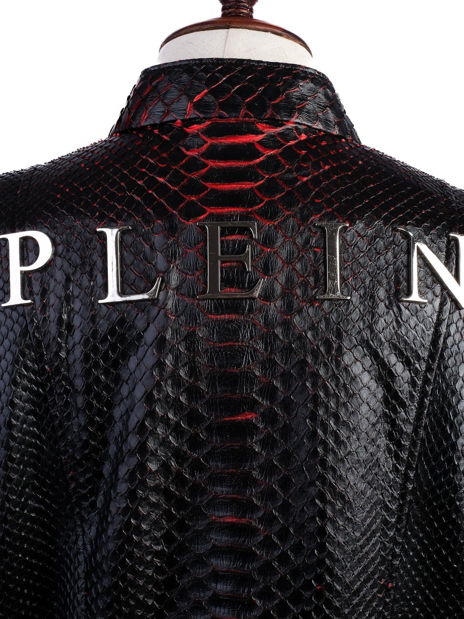 Perfect Phillipp Plein Black Textured Leather Jacket Size XL