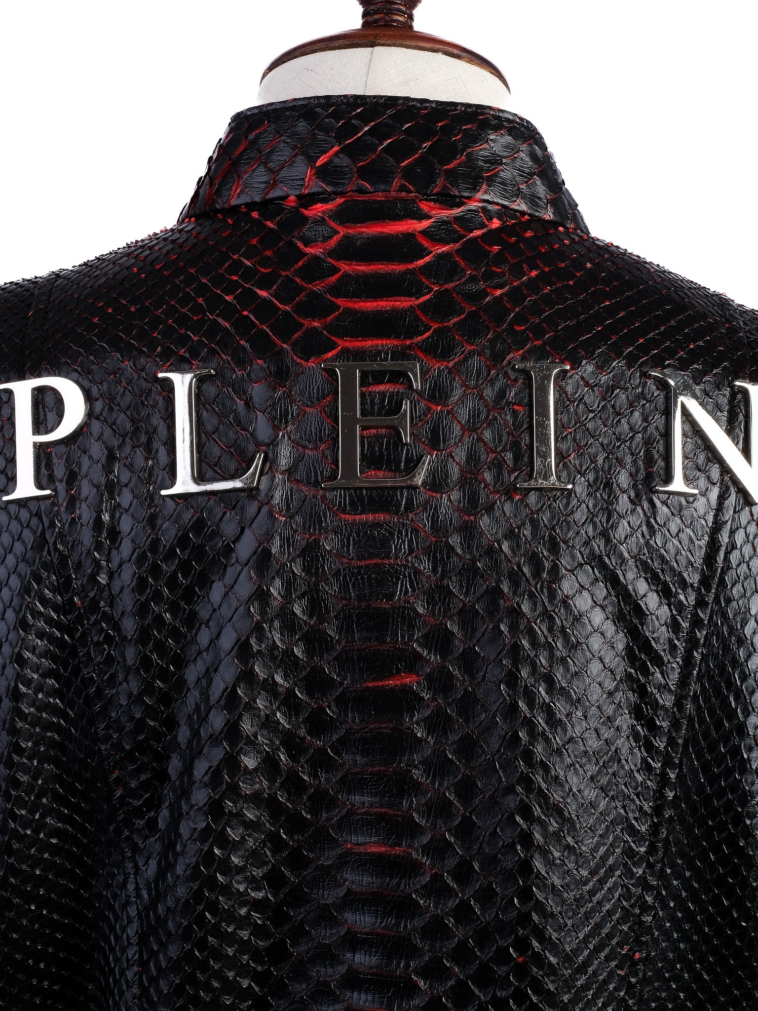 Perfect Phillipp Plein Black Textured Leather Jacket Size XL