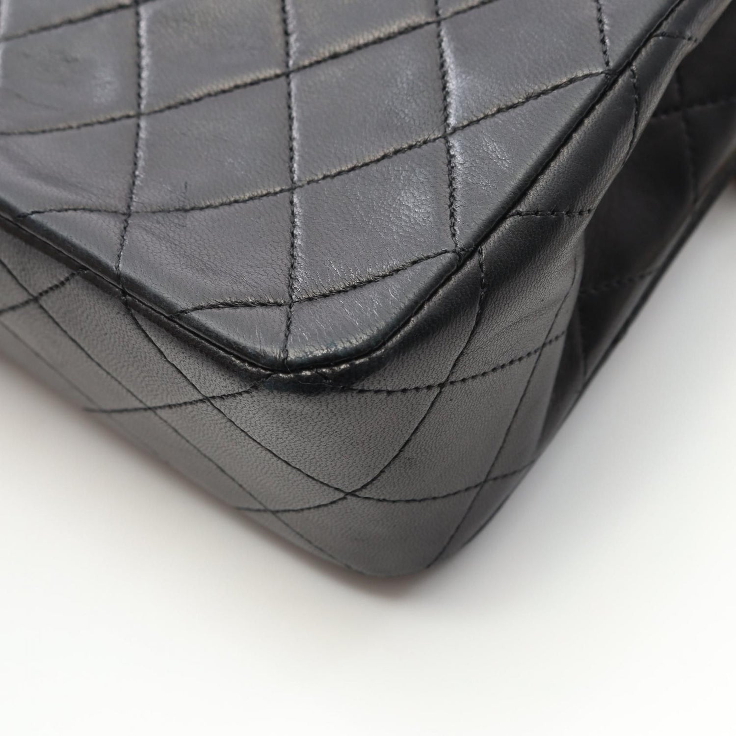 Chanel Black Matelasse Full Flap Shoulder Bag Lambskin (sheep Leather)