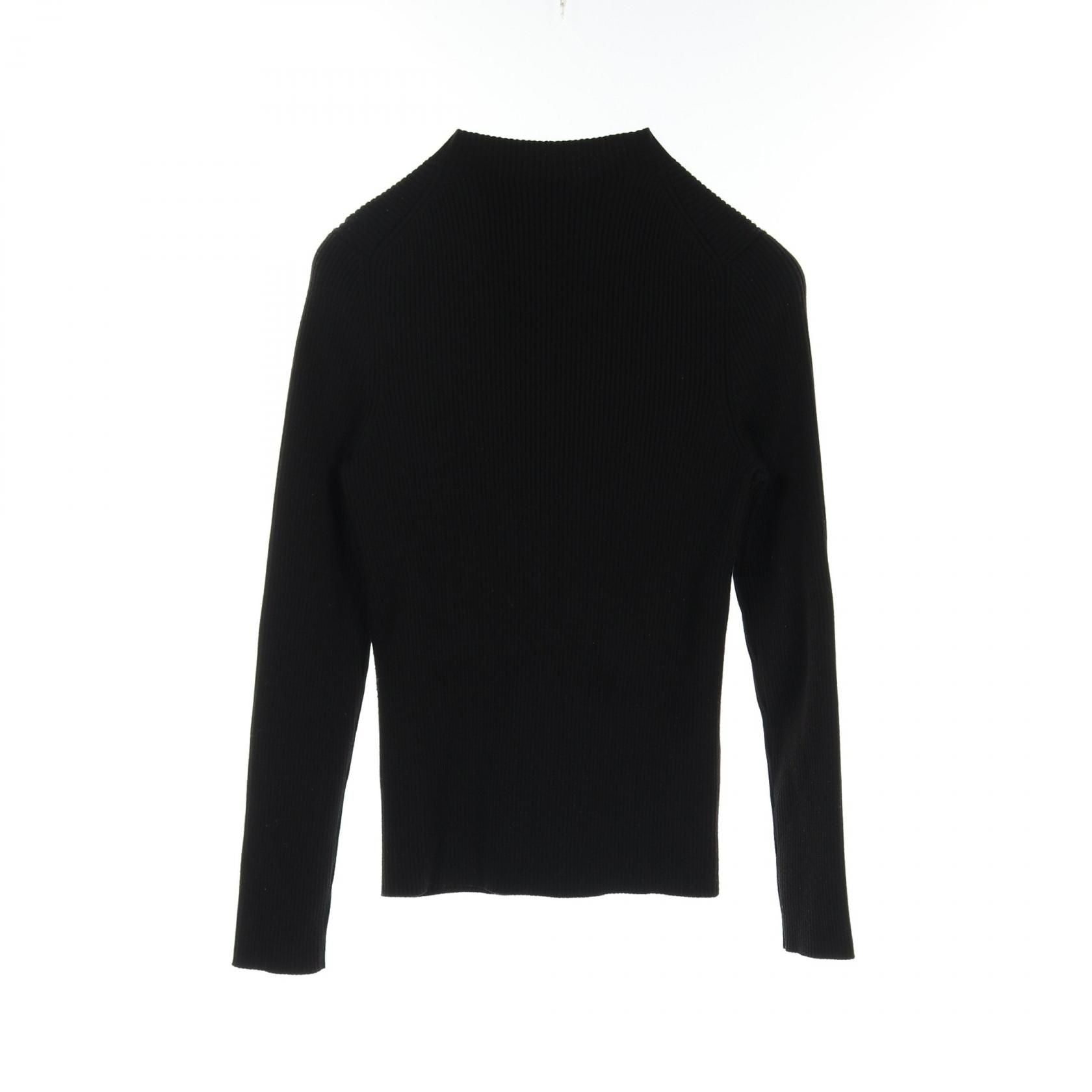Chanel Black Coco Mark Clover Knit Rayon Wool P 64687k 60670