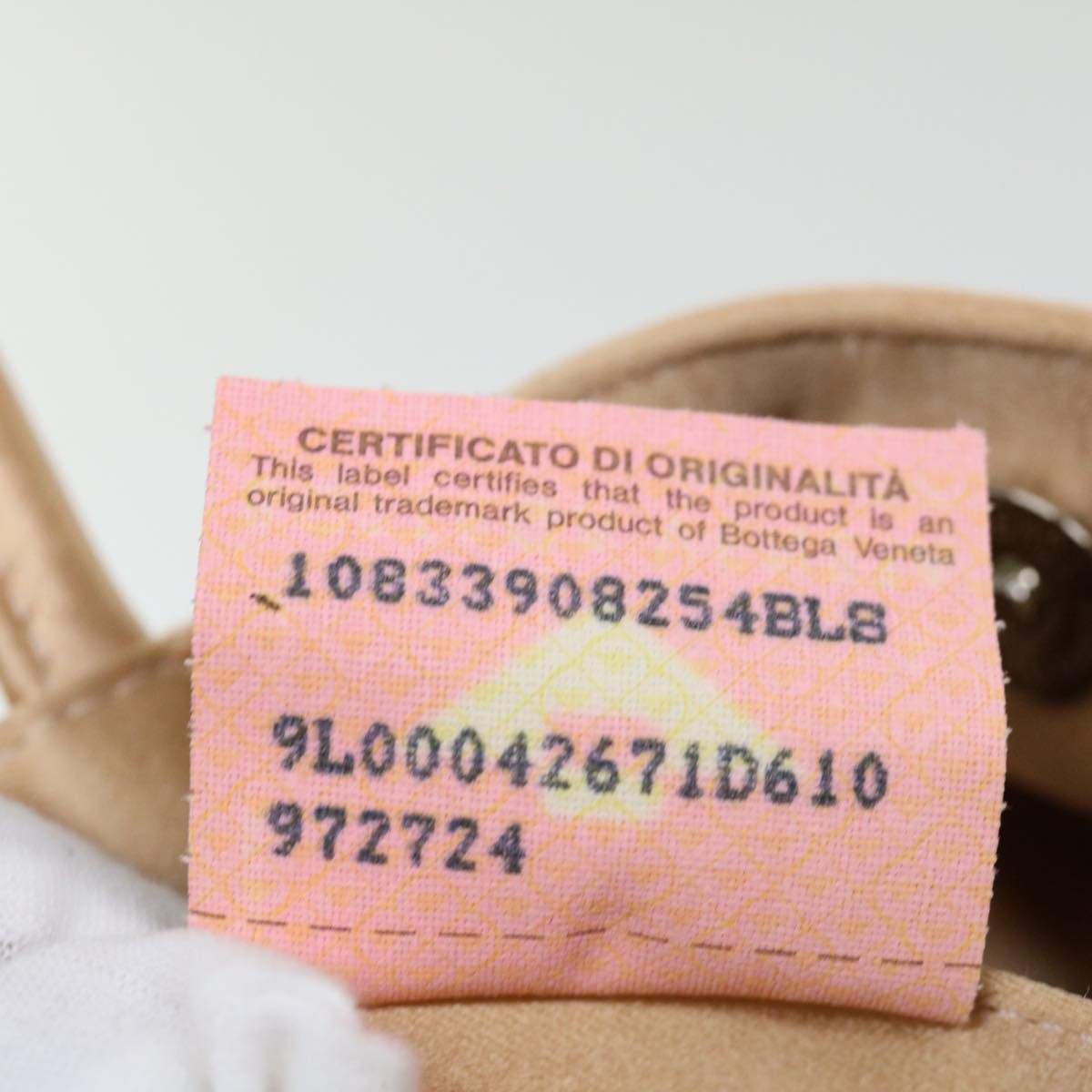 Bottega Veneta Hand Bag Satin Pink Gold Auth