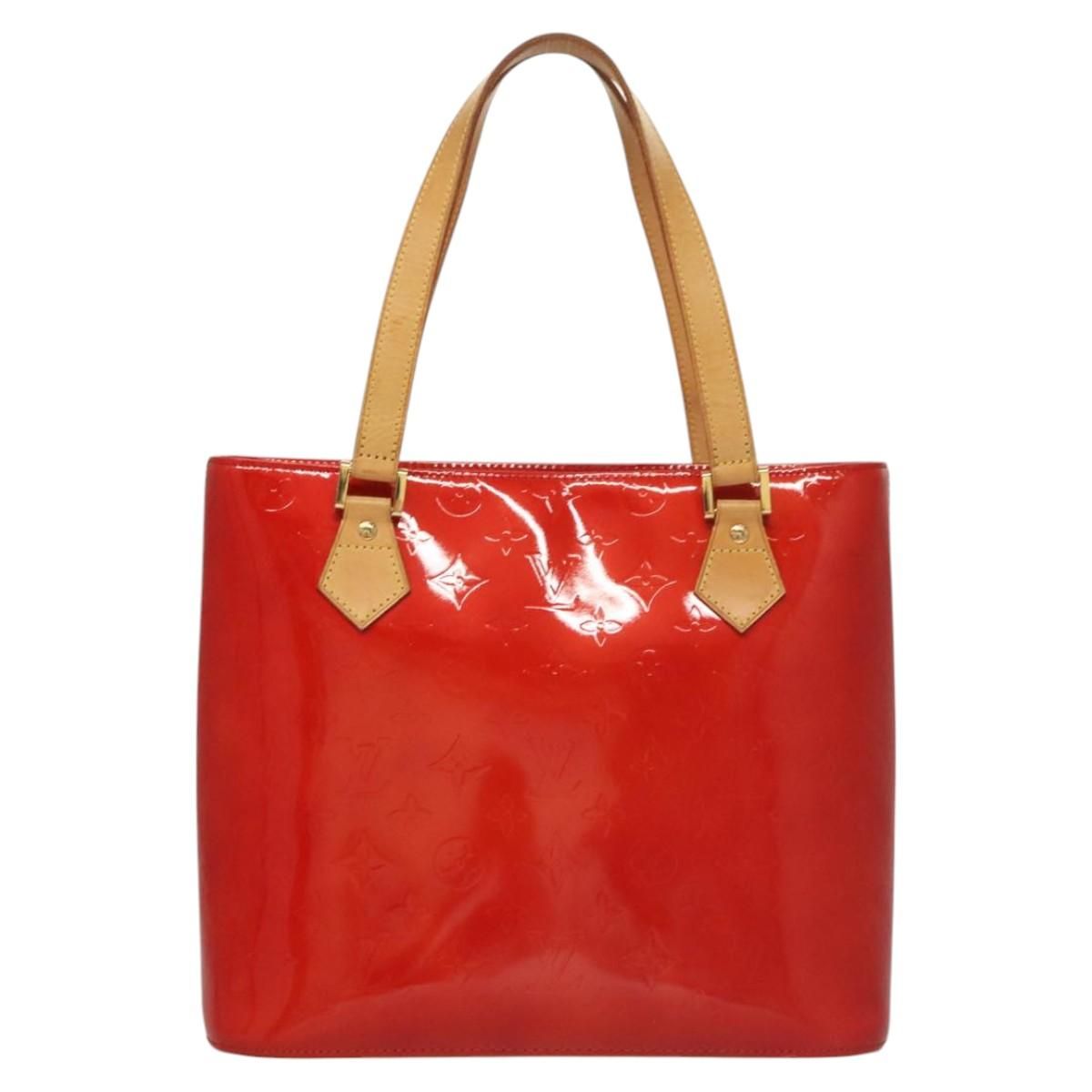 Louis Vuitton Vernis Houston Hand Bag Red M 91092 Lv Auth