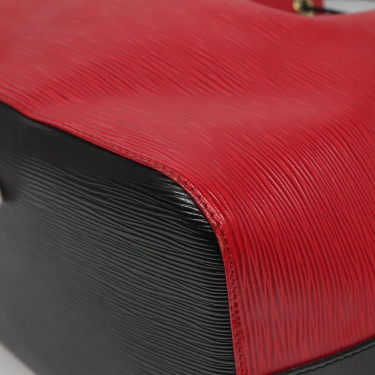 Louis Vuitton Epi Petit Noe Shoulder Bag Bicolor Black Red M 44017 Lv Auth