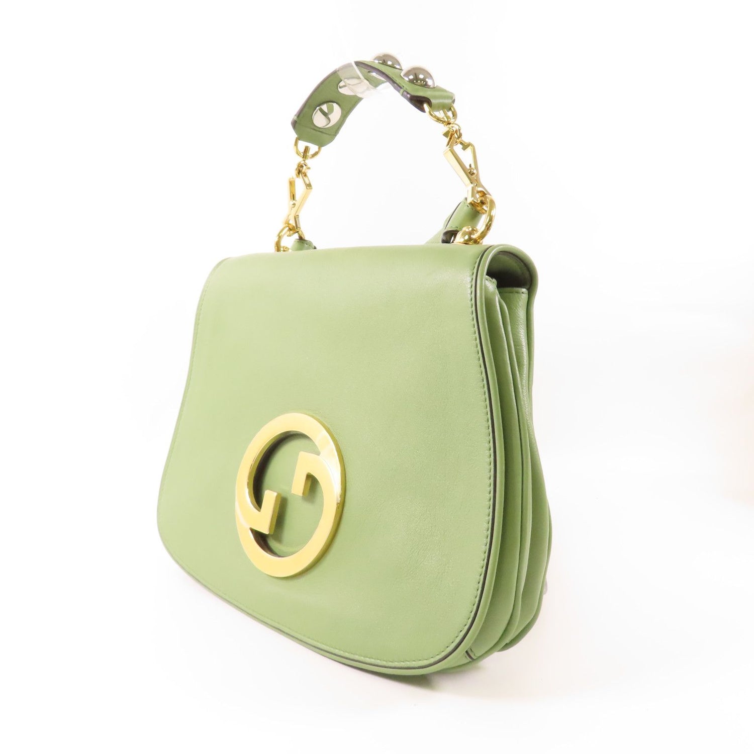 Gucci Leather Blondie Gold Hand-handed Shoulder Bag 2way Shoulder Bag Green Leather 721172