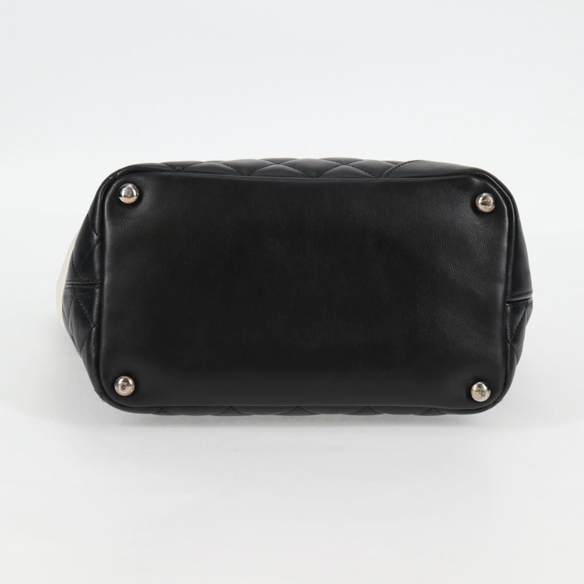 Chanel Matelasse Cambon Line Coco Mark Tote Bag Lambskin Black Cc Auth