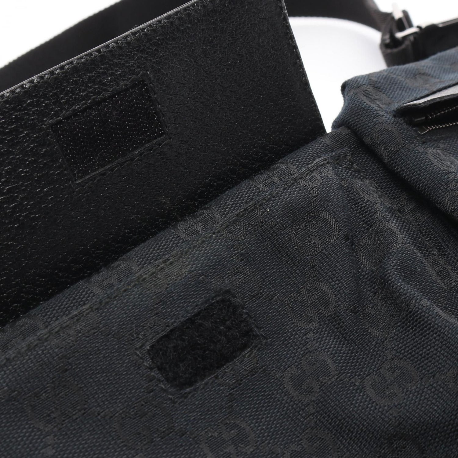 Gucci GG Monogram Double Pocket Belt Bag Black