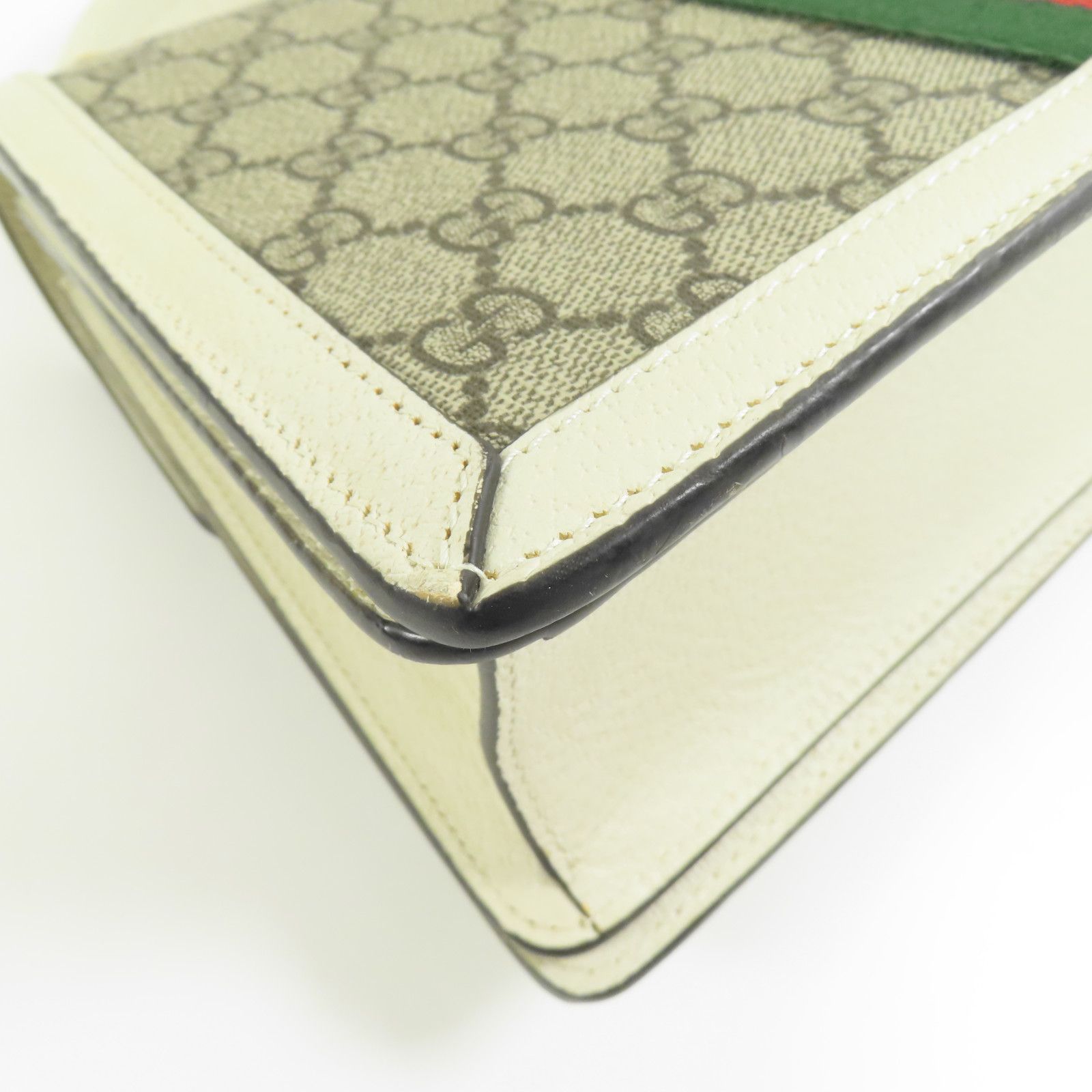 Gucci GG Supreme Monogram Small Queen Margaret Top Handle Bag Beige White