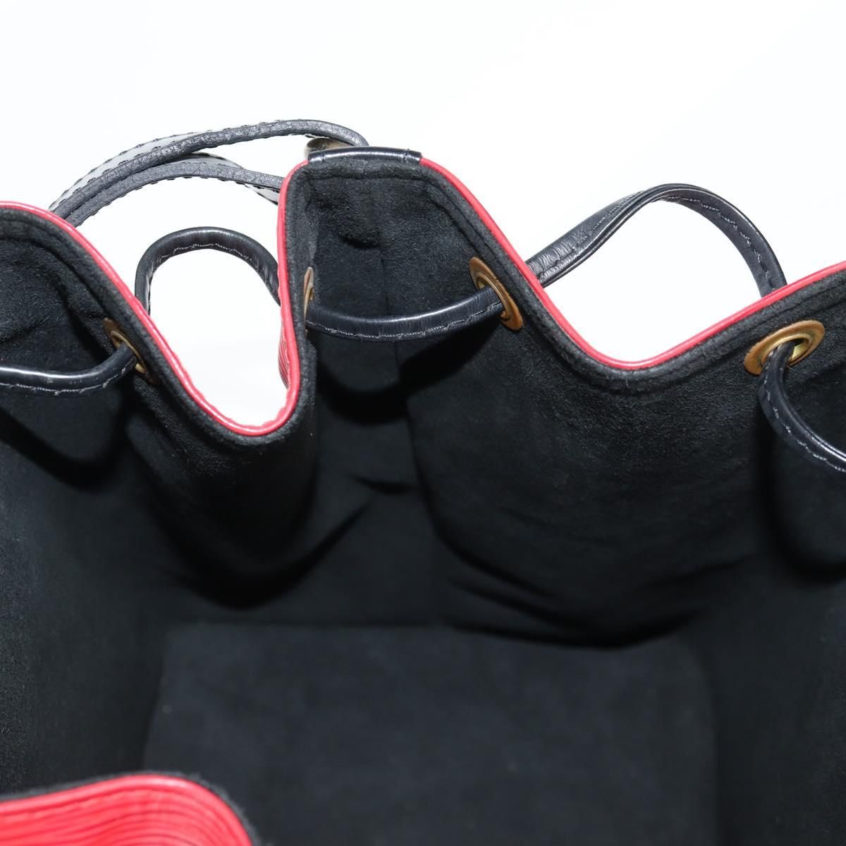Louis Vuitton Epi Petit Noe Shoulder Bag Bicolor Black Red M 44017 Auth