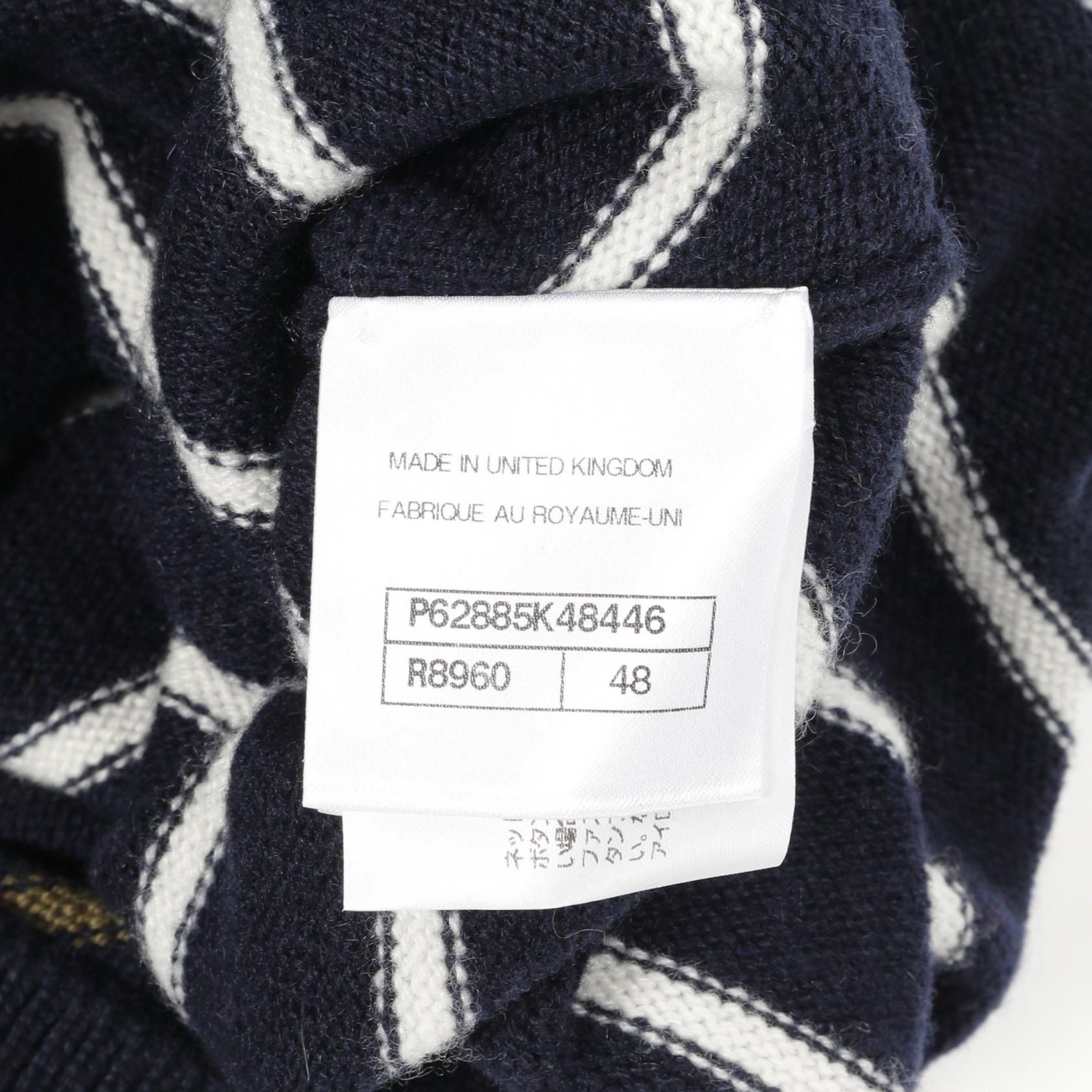 Chanel Navy Multicolor Coco Mark Knit Cashmere P 62885k 48446