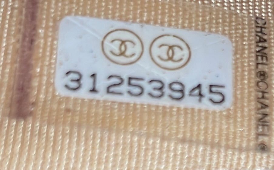 Chanel CC Pearl Coin Card Holder With Chain Quilted Caviar