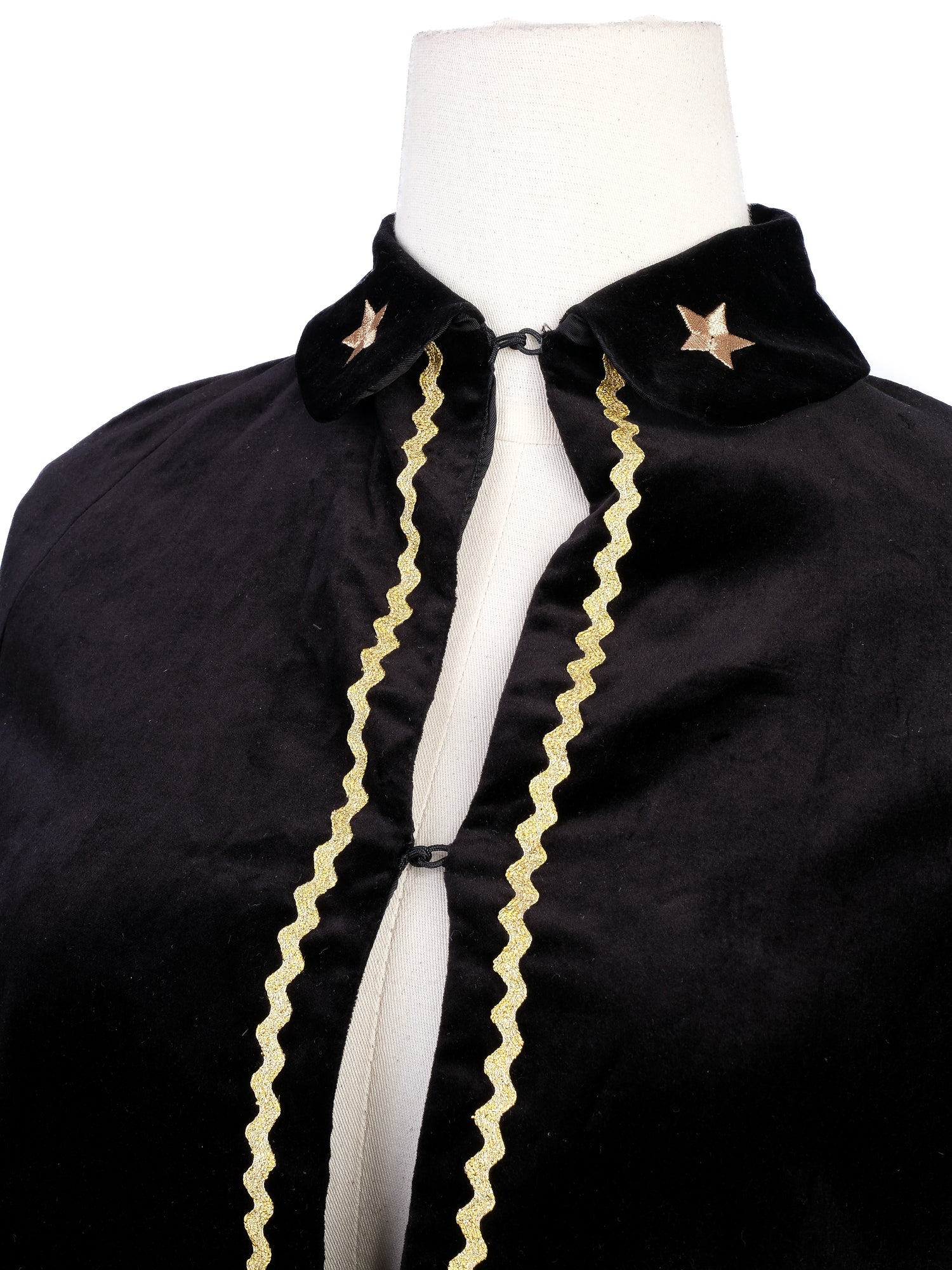 Gucci Kids Black Velvet Cape with Gold Detailing Size 6