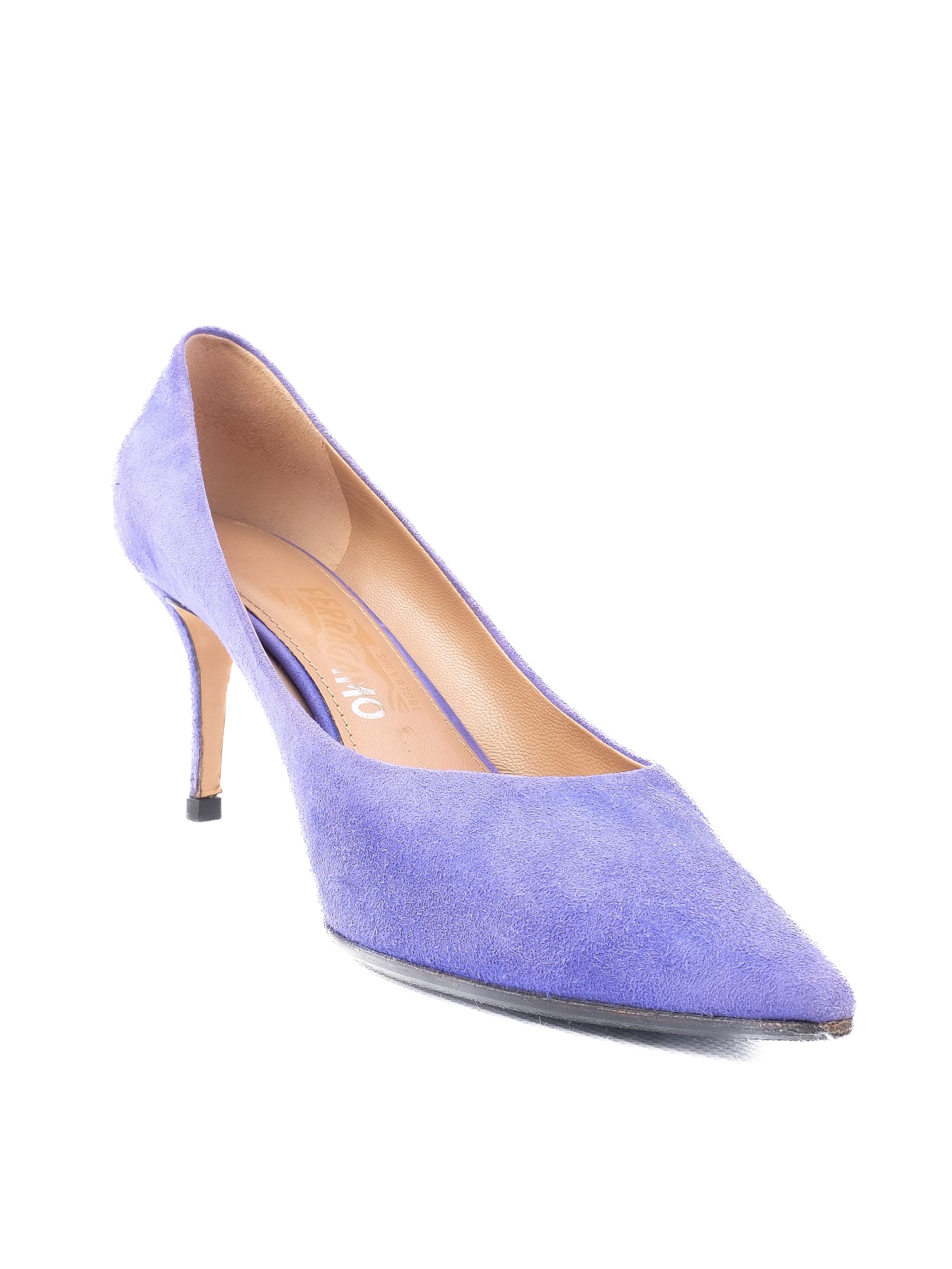 Perfect Salvatore Ferragamo Purple Leather High Heels Size 38.5