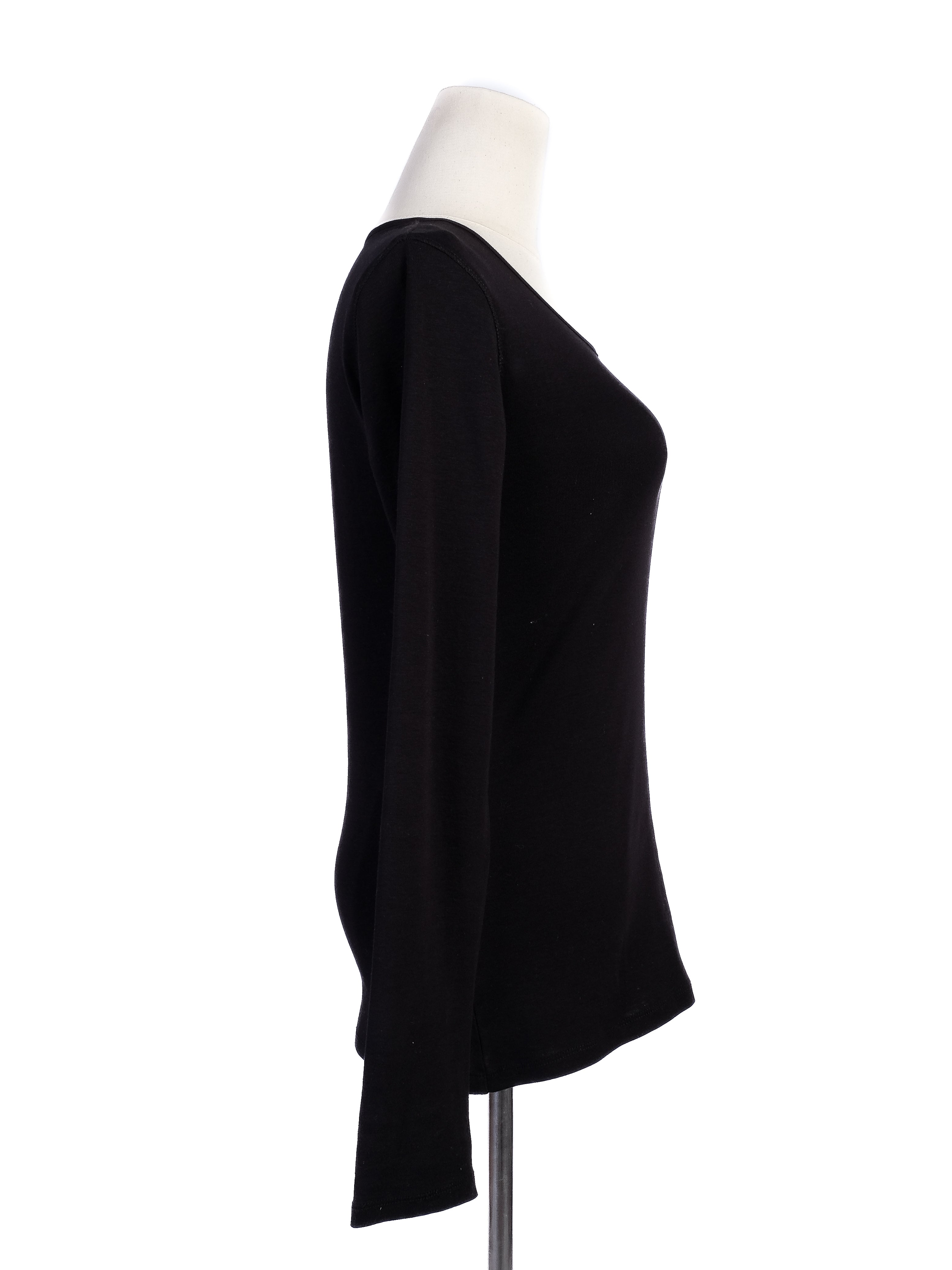 Excellent MaxCo Black Long-Sleeved Shirt Size S Cotton Natural