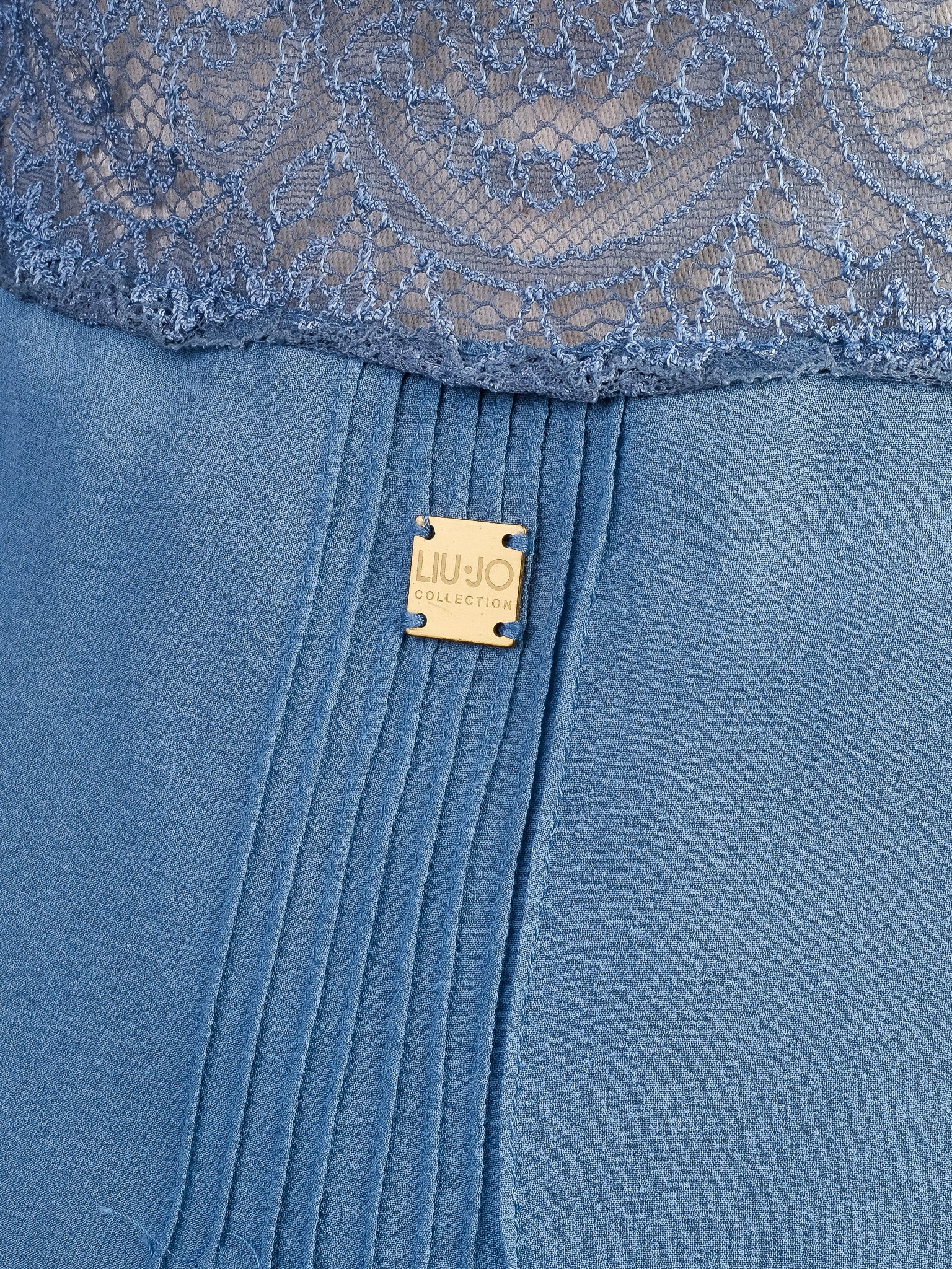 Liu Jo Blue Lace Detail Dress Size L Excellent Condition