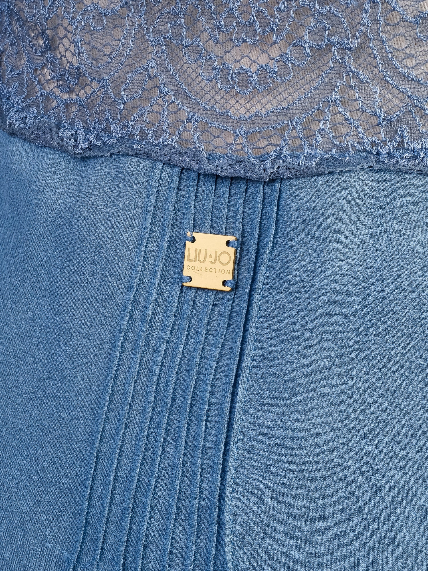 Liu Jo Blue Lace Detail Dress Size L Excellent Condition