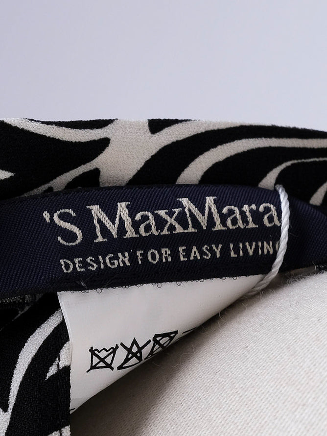 Excellent Max Mara Sleeveless Black and White Patterned Dress Women