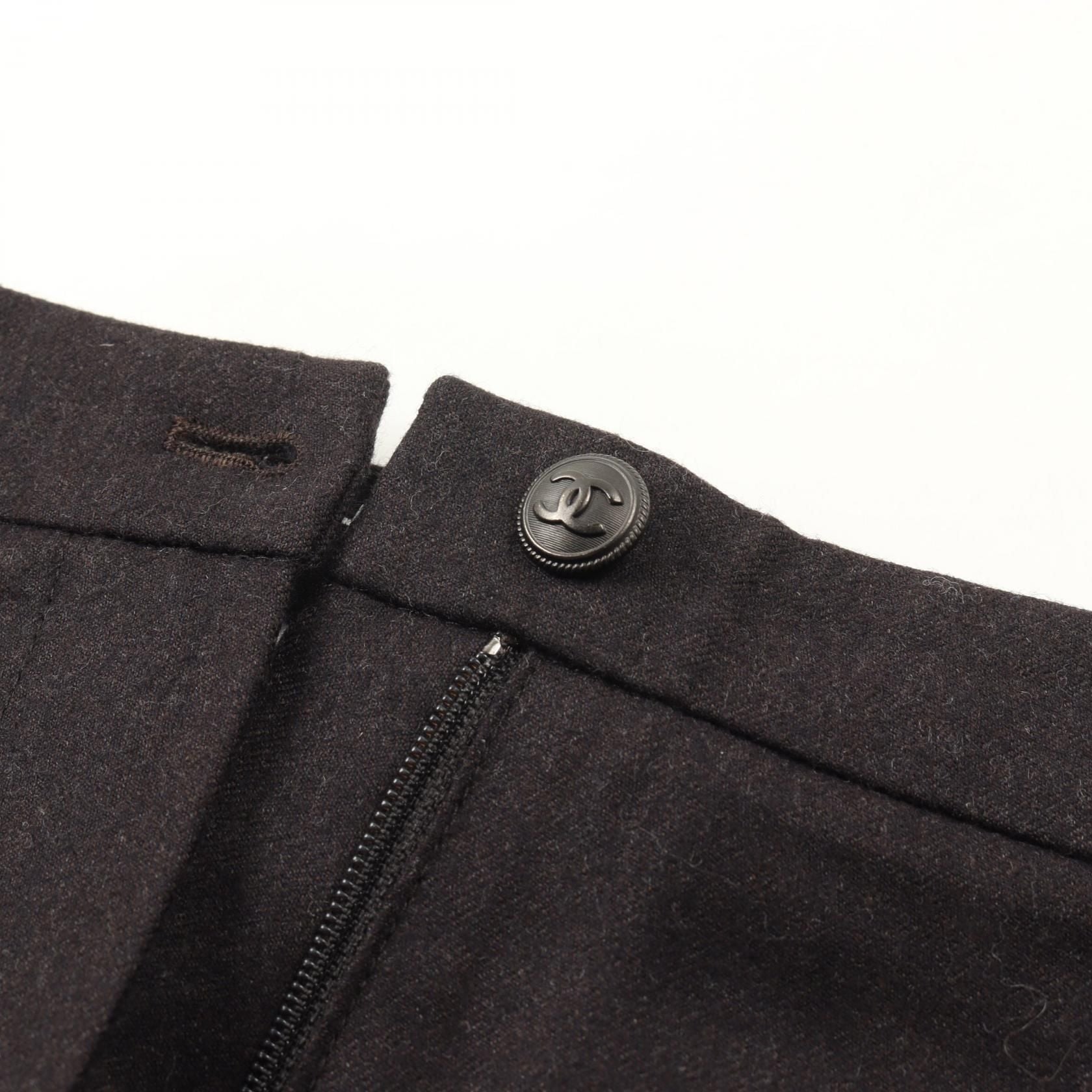 Chanel Brown Pants Wool Cashmere P 21956