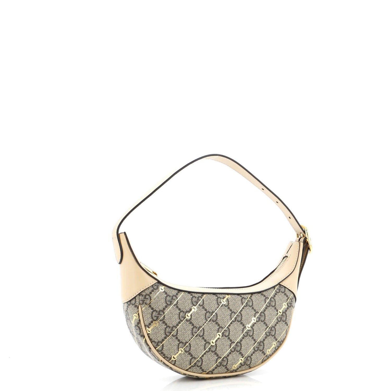 Gucci Ophidia Half Moon Bag Print Gg Coated Canvas Mini