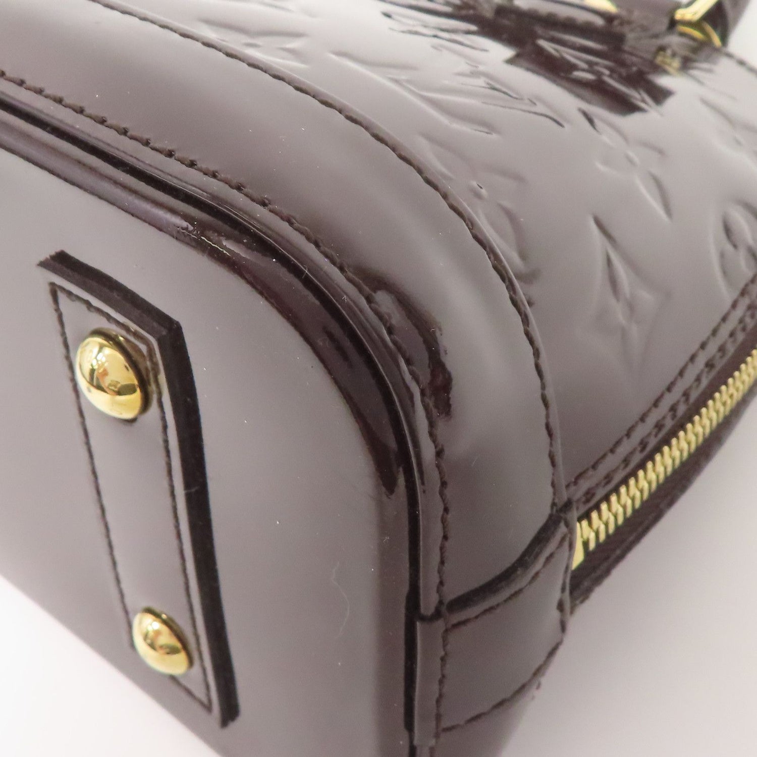 Louis Vuitton Vernis Alma Bb Handmade Shoulder Bag Red Amarante 2way Shoulder Bag M 91678