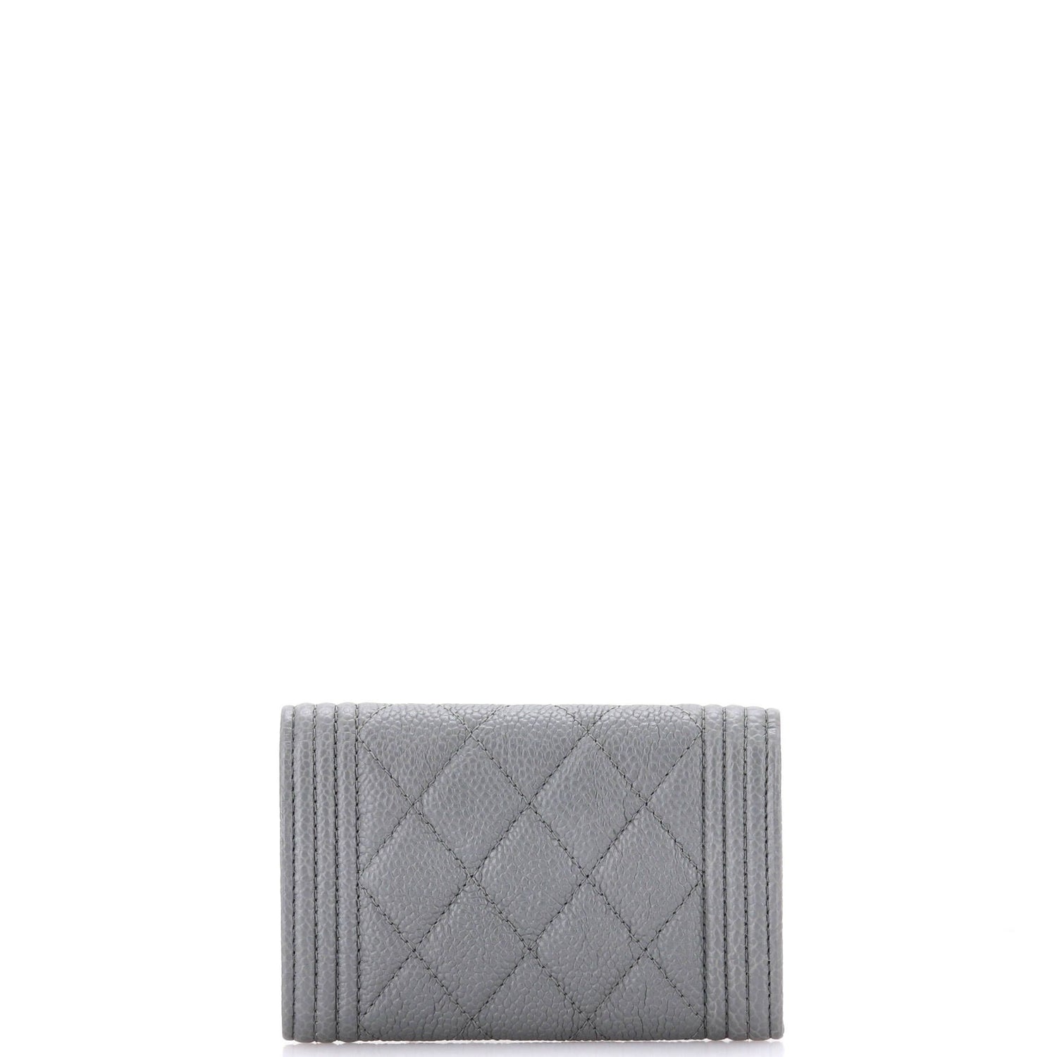 Chanel Boy Flap Card Case Quilted Caviar