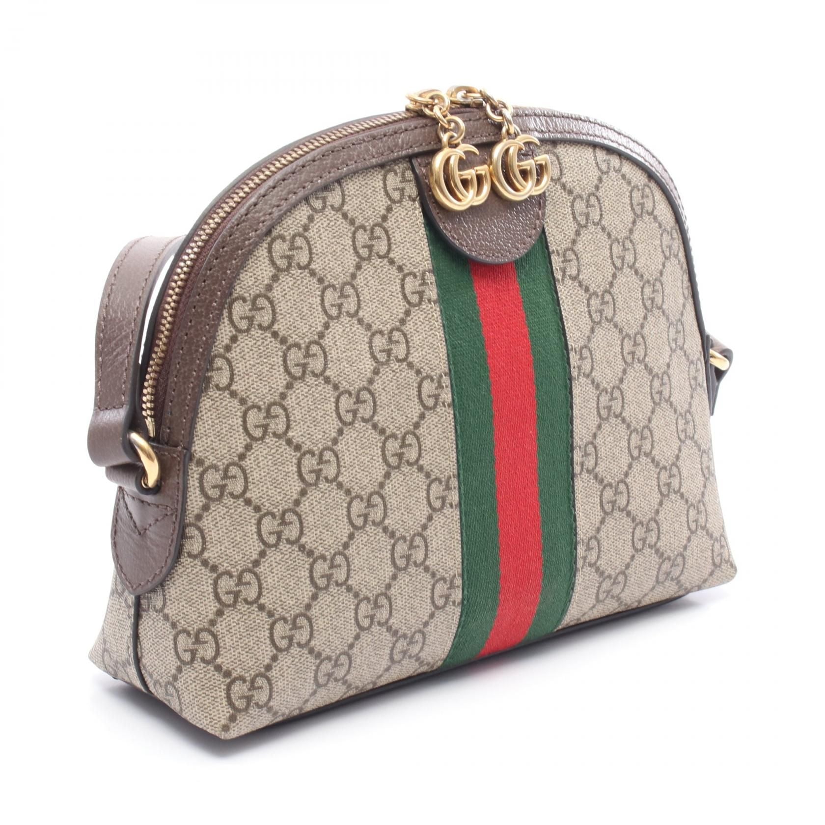 Gucci Ophidia Gg Supreme Shoulder Bag Beige Brown Pvc Coated Canvas 499621