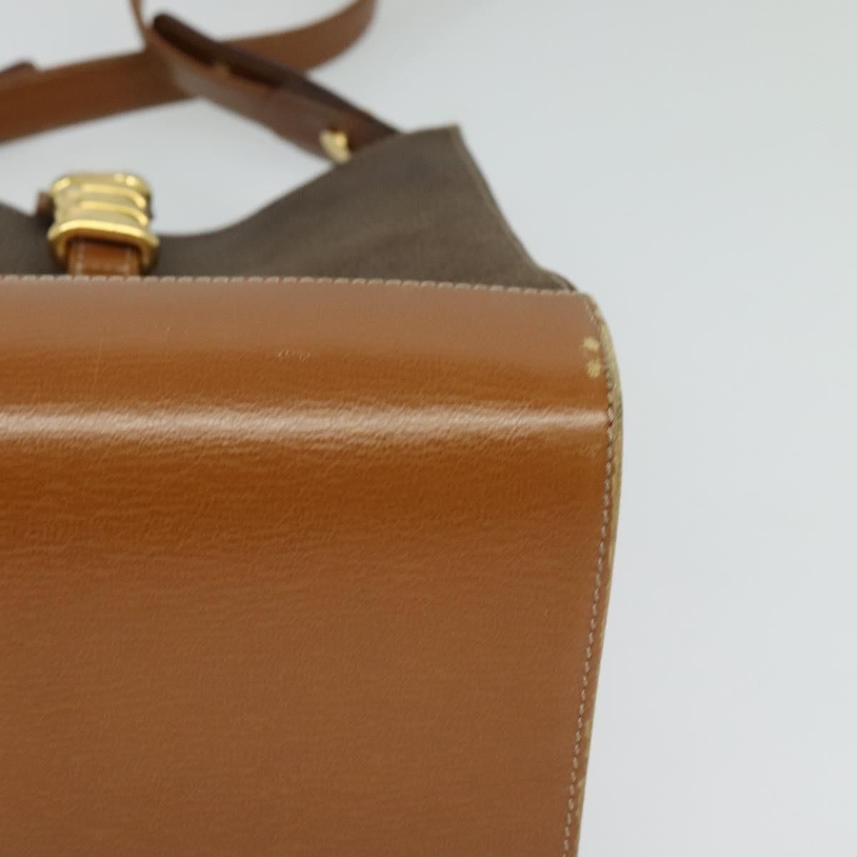 Loewe Velazquez Shoulder Bag Leather Brown Gold Auth